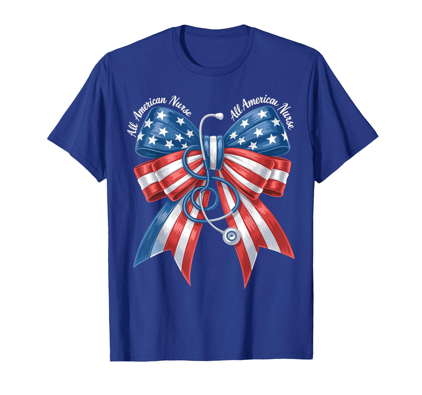 All American Nurse Coquette Bow Stethoscope RN 4th Of July T-Shirt