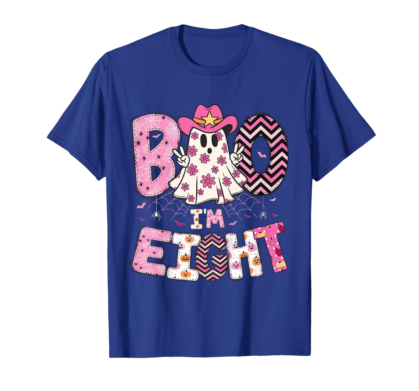 Halloween Ghost Boo I'm Eight Year 8th Birthday Eighth Girl T-Shirt