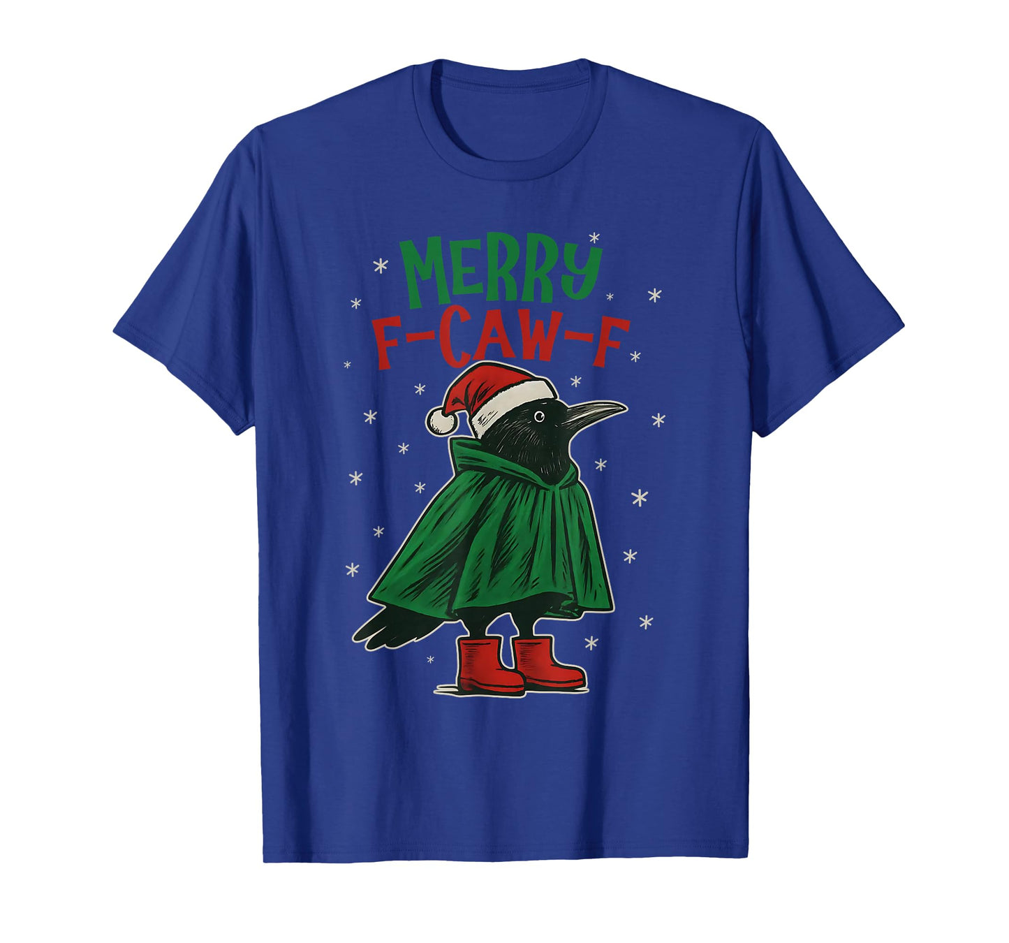 F-Caw-F Black Crow Christmas Pun Funny Bird Cawing Grunge T-Shirt