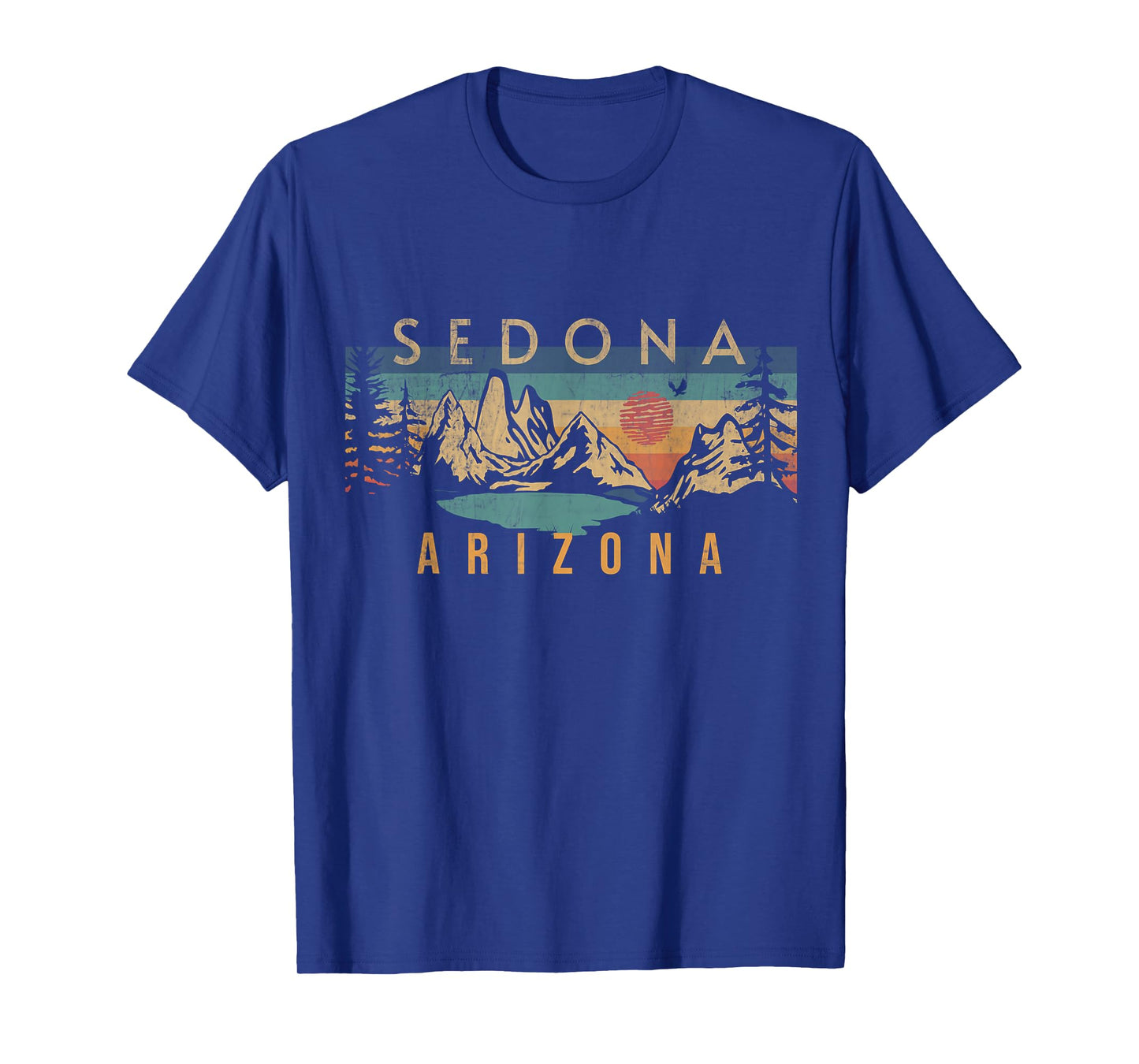 Sedona Arizona USA Outdoor Vintage Sedona T-Shirt Unisex-Adults, Unisex-Kids Black Short Sleeve Crew Neck Classic Fit Cotton Blend Small