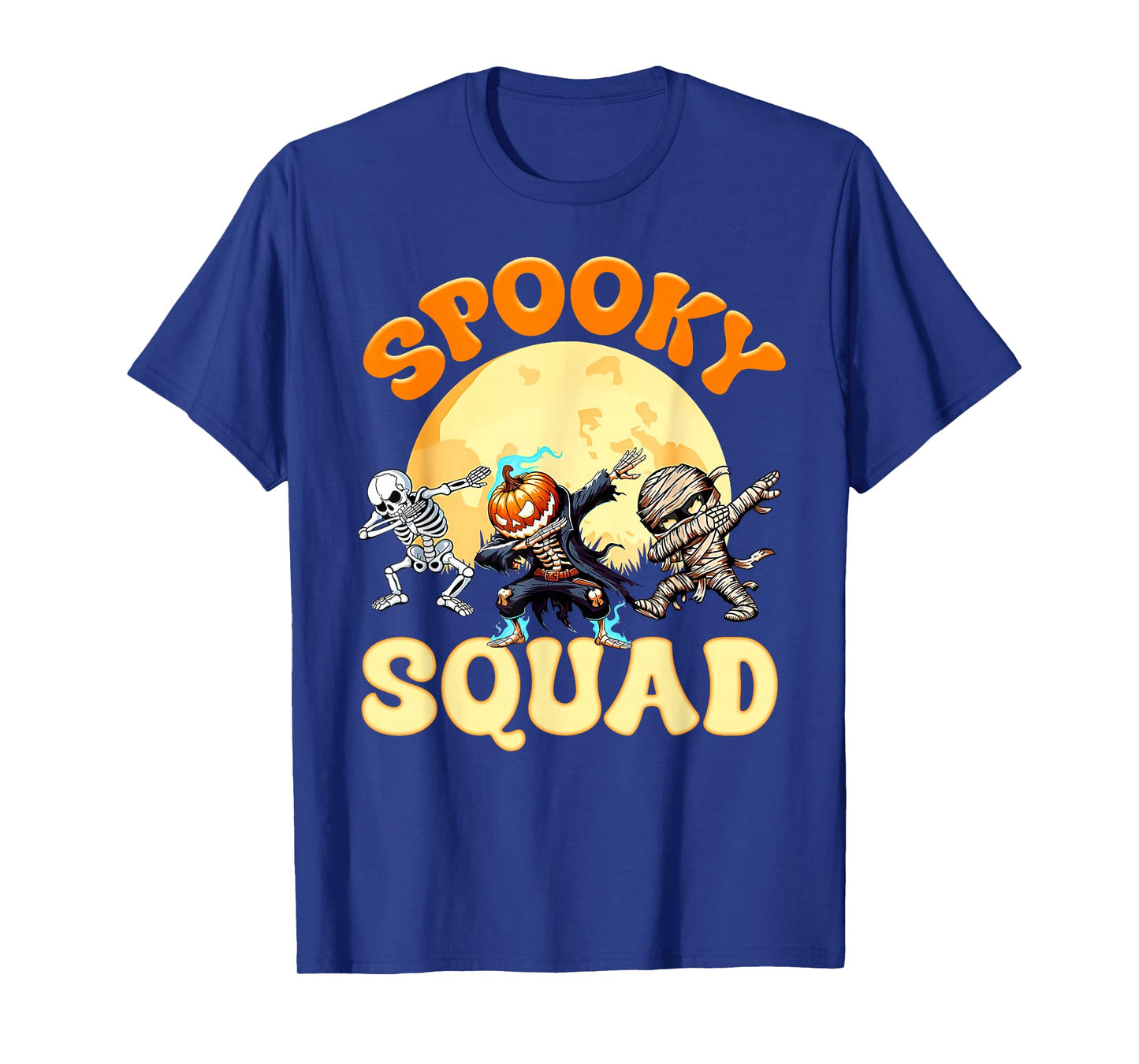 Spooky Squad Crew Halloween Dabbing Skeleton Monster Kids T-Shirt