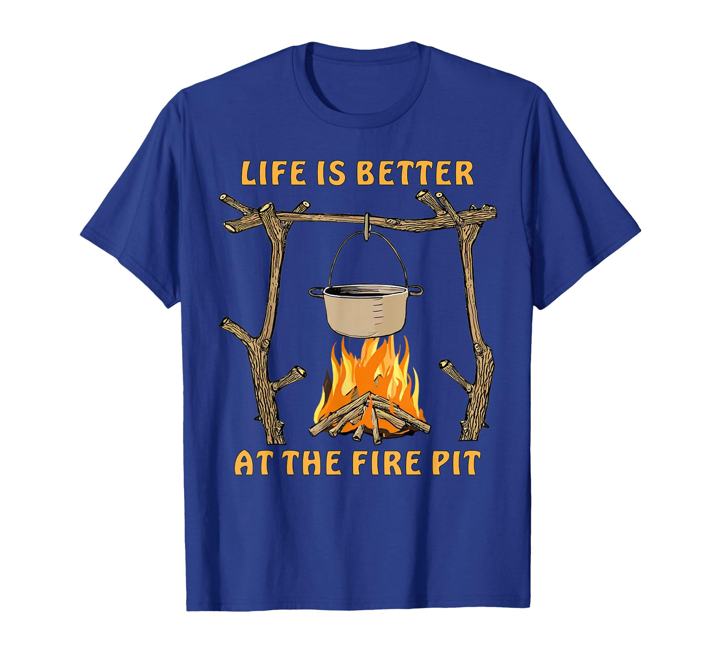Survival Cooking Campfire Natural Fire Pit Bushcrafter T-Shirt