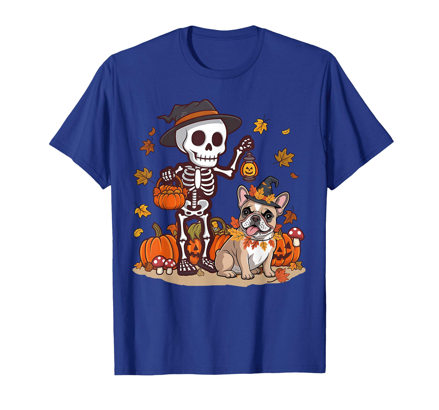 Funny French Bulldog Skeleton Spooky Dog Lover Halloween T-Shirt