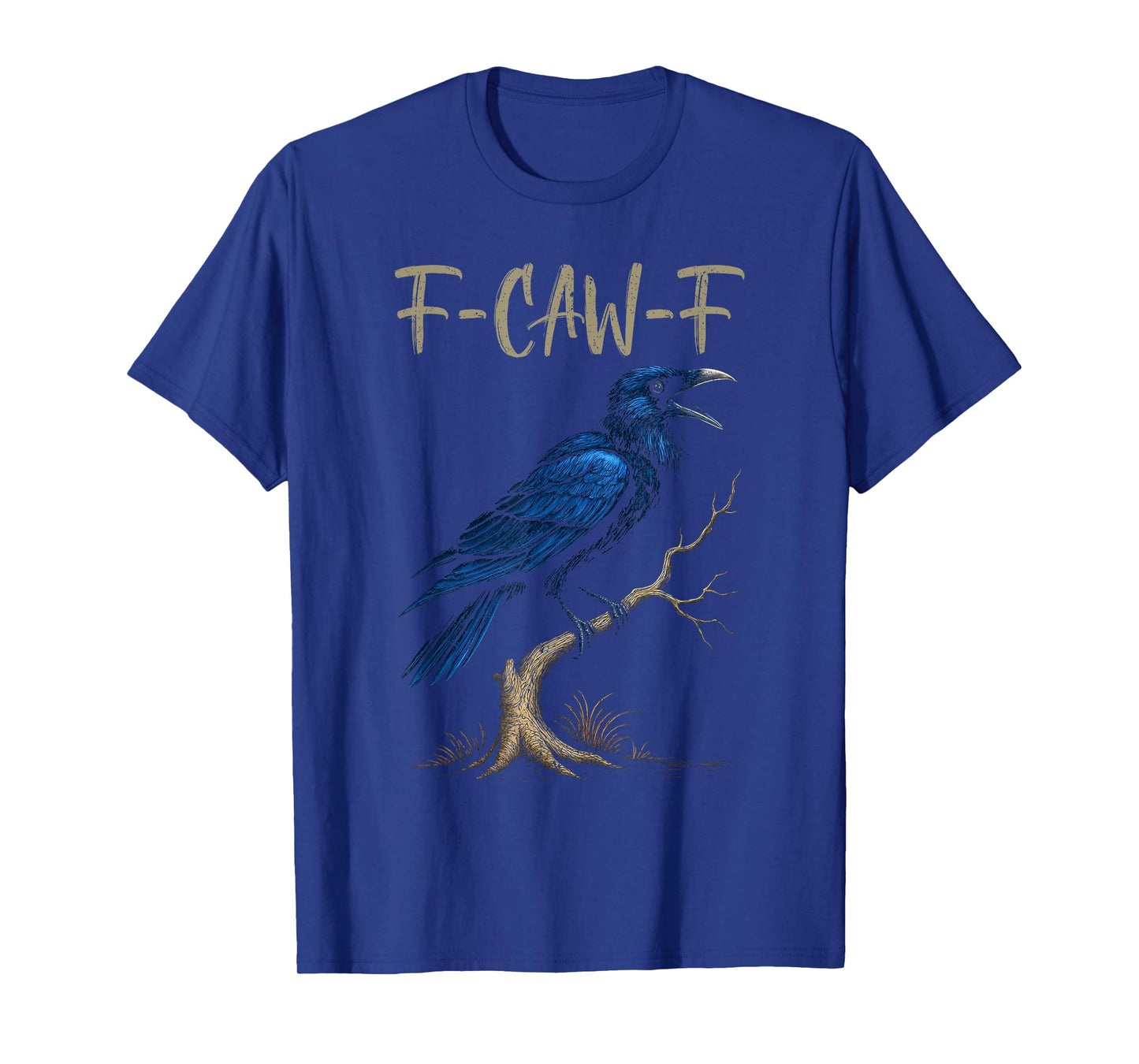 Black Crow F-Caw-F Full Moon Gothic Black Bird Adult Humor T-Shirt