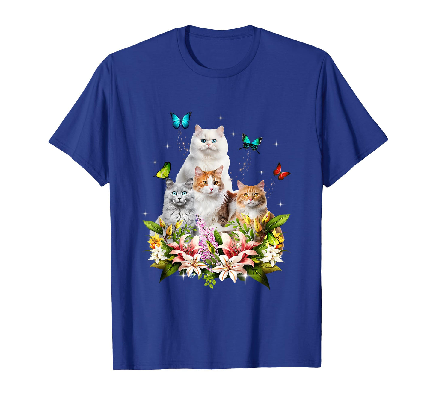 Kitten Lover Cute Cat Flower Butterfly Kitten Pet Animal T-Shirt