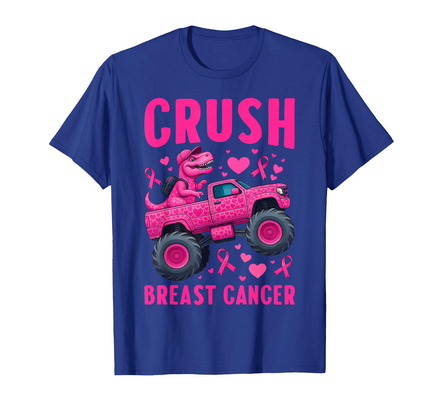 Crush Breast Cancer Awareness Monster Truck Toddler Boy Kids T-Shirt