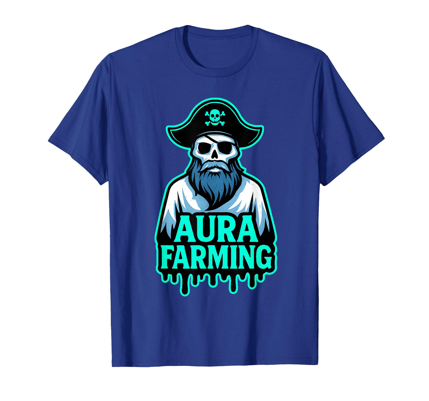 Funny Aura Farming Halloween Ghost Pirate Teen Slang Rizz T-Shirt