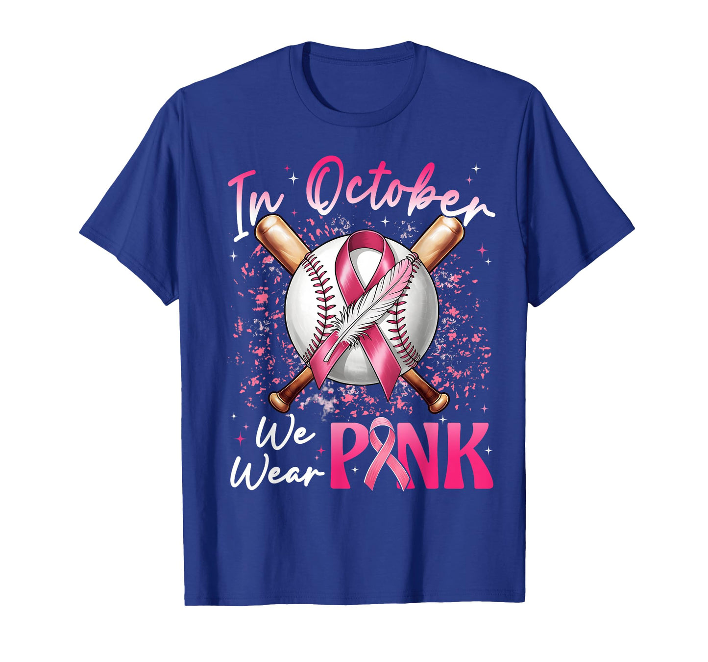 Baseball Breast Cancer Awareness In October We Wear Pink T-Shirt
