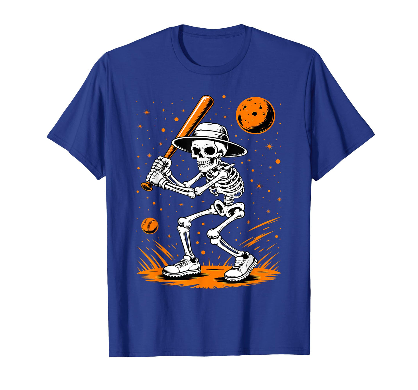 Skeleton Baseball Player Halloween Costume Sport Men Boys T-Shirt