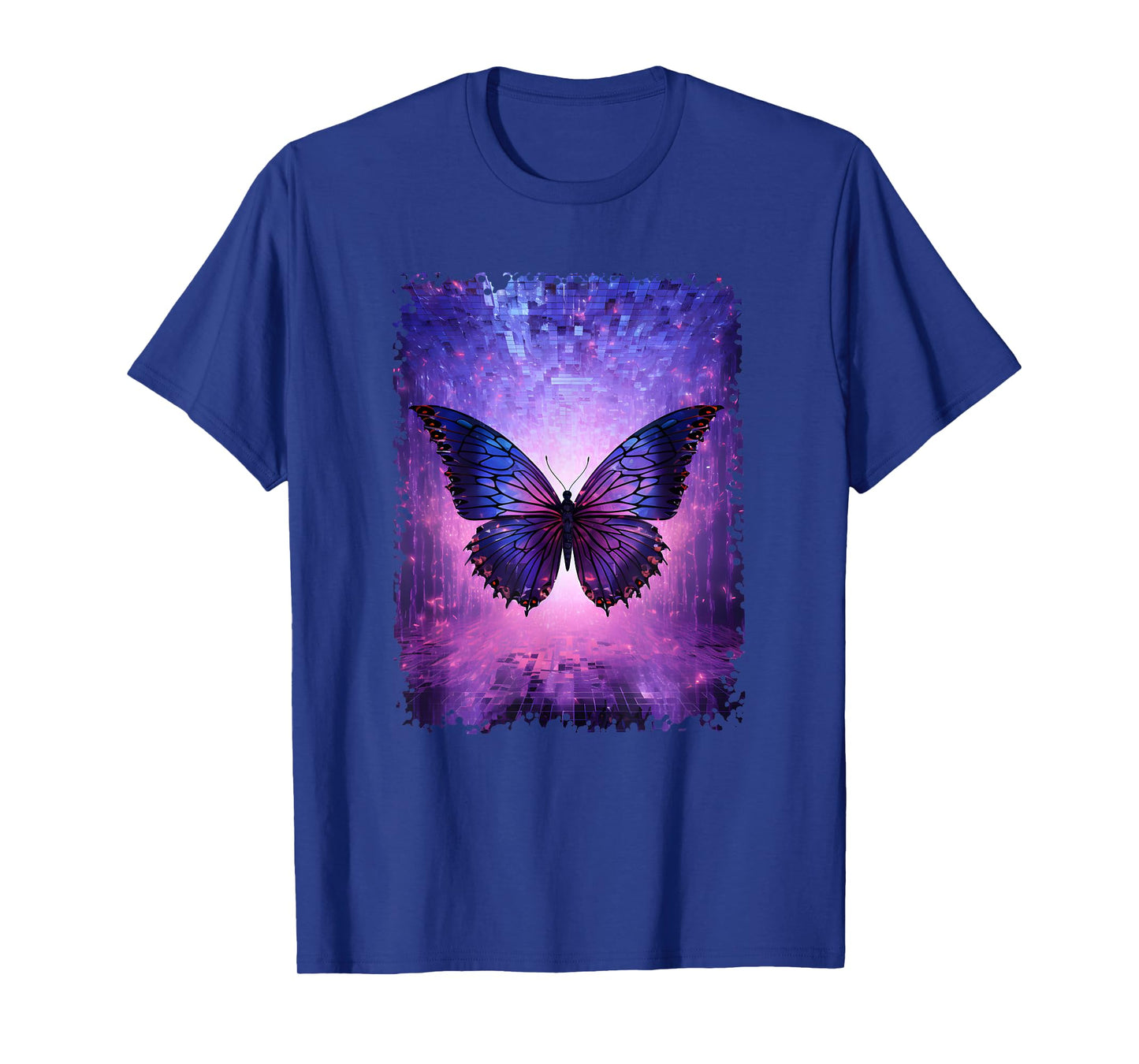 Butterfly Lover Insect Men Women Purple Glitch Butterfly Art T-Shirt