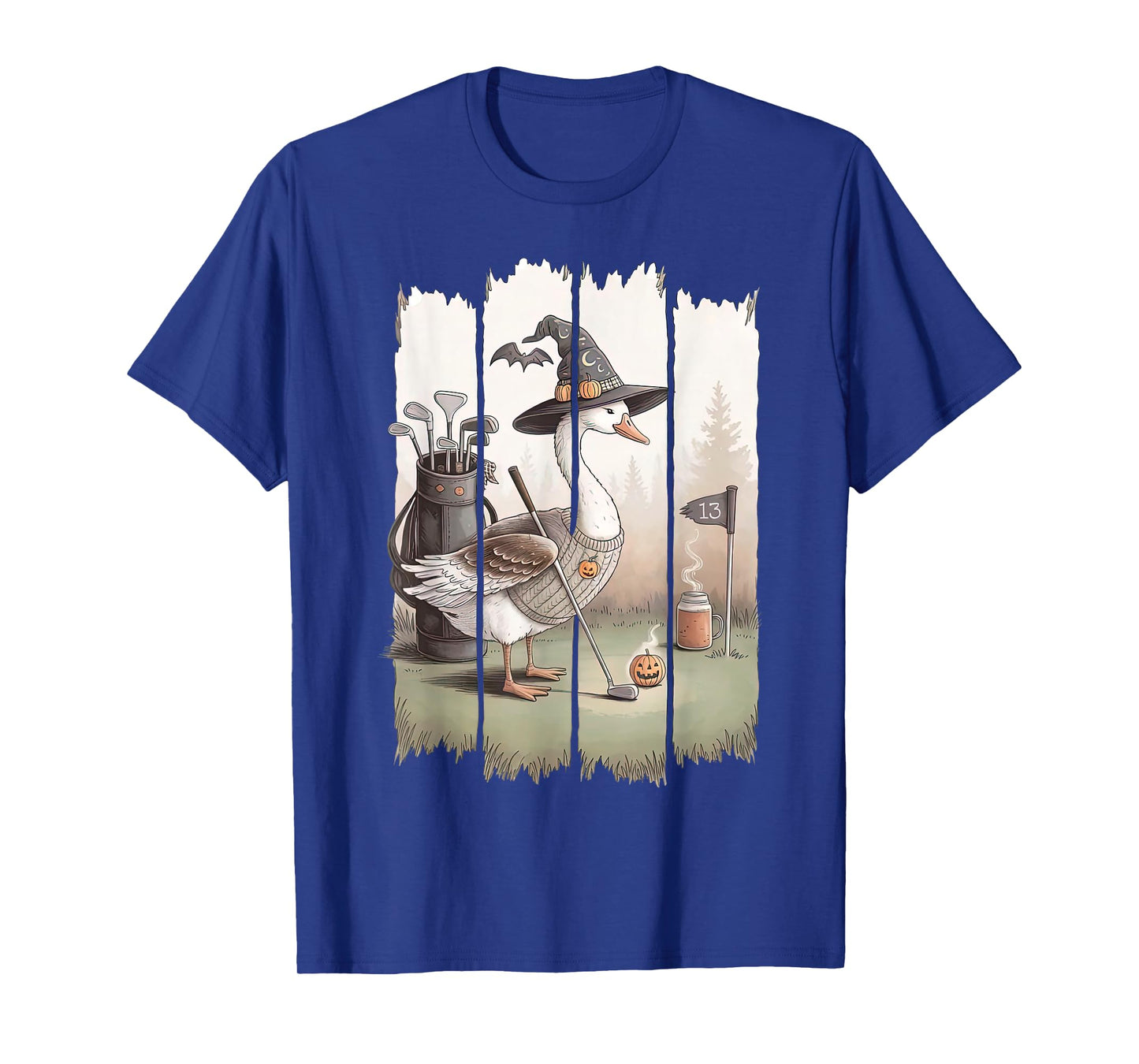 Silly Goose Spooky Golf Swing Halloween Golfer Skeleton Men T-Shirt