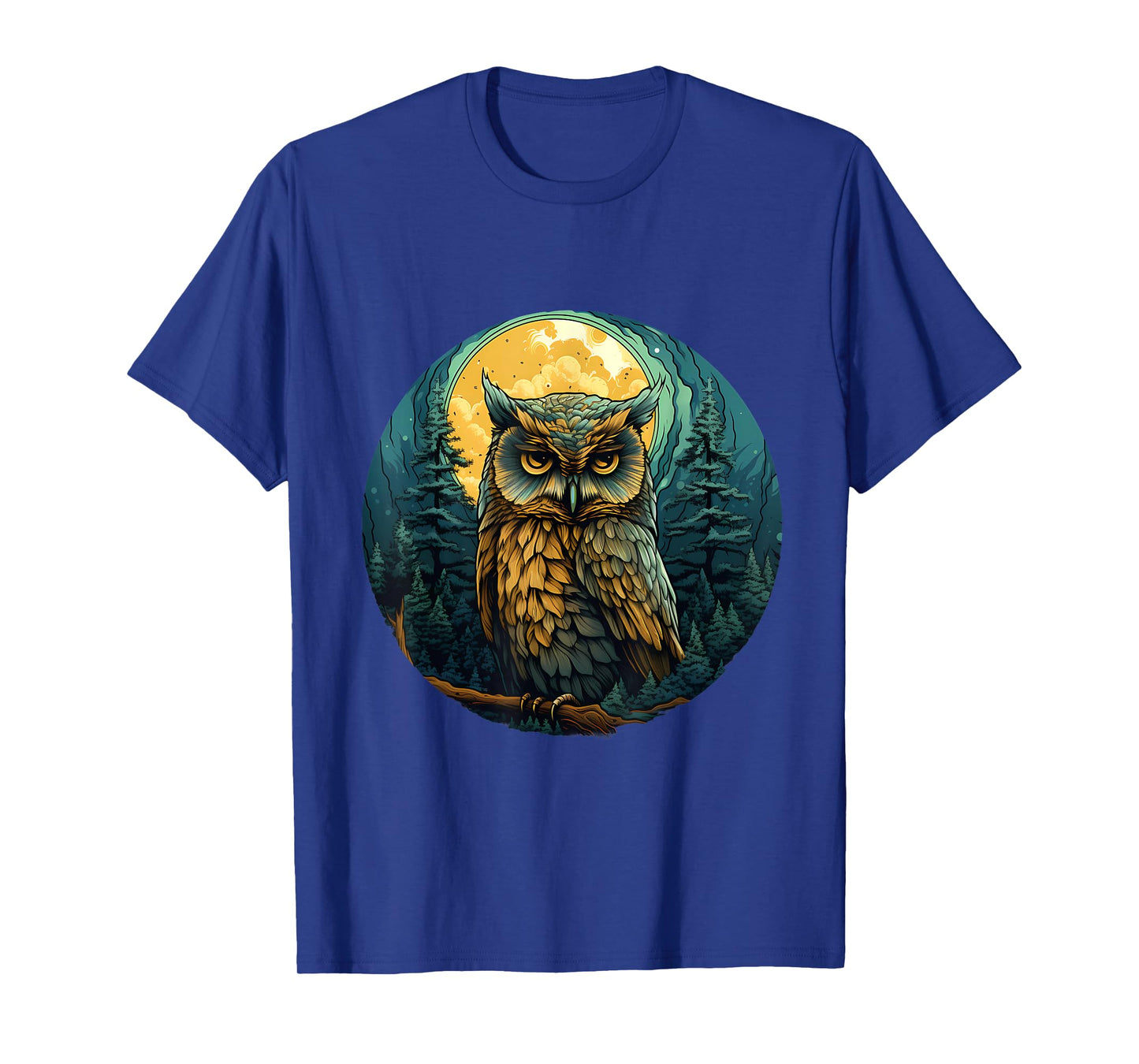 Owl Artwork Animal Art Colourful Nature Wildlife Landscape T-Shirt