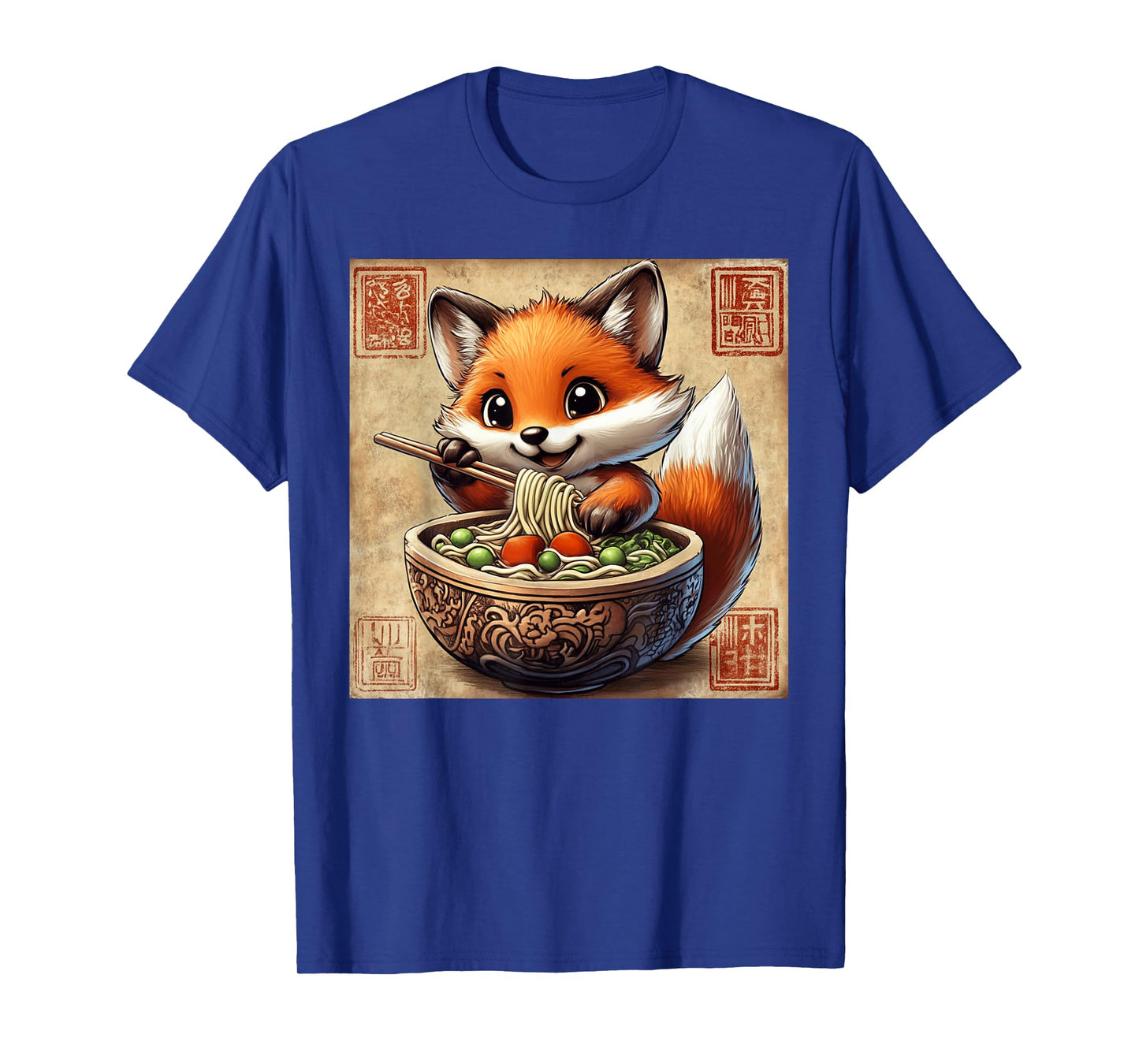 Pop Japanese Art Noodle Lover Cute Fox Pup Ramen T-Shirt