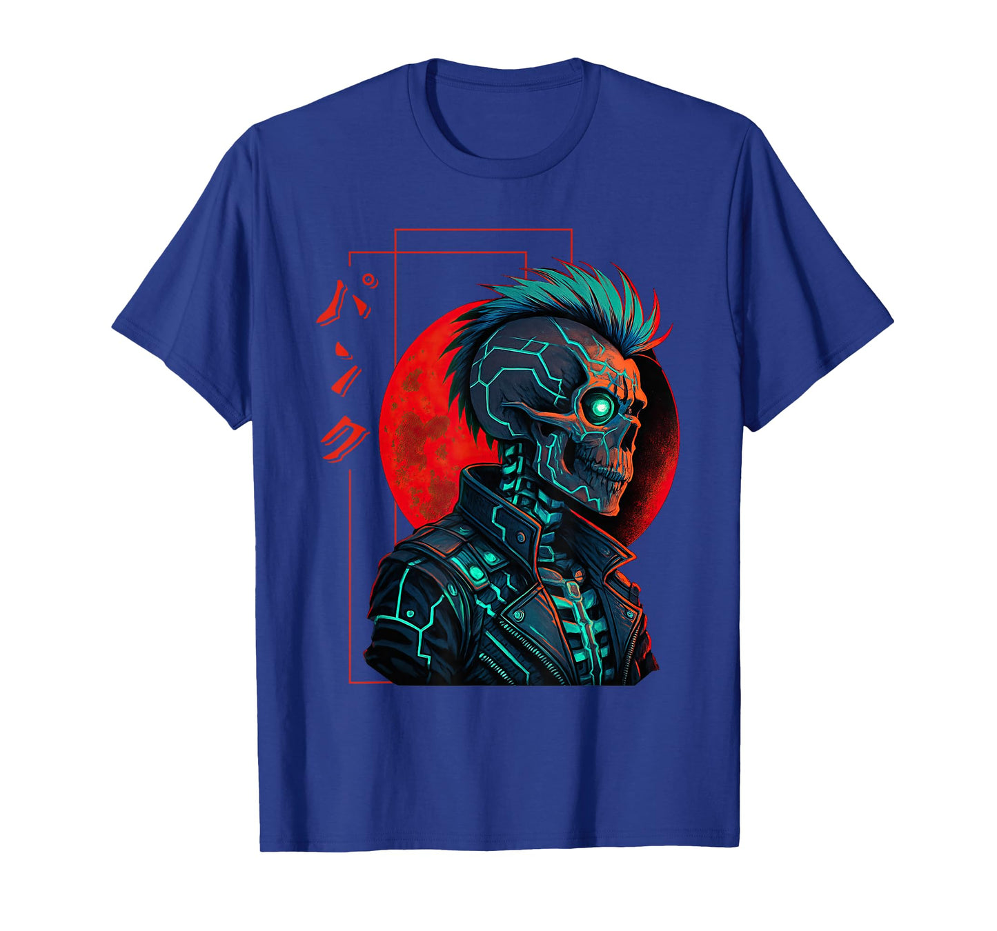 Cyber Skeleton Cyborg Japanese Retro Futurism Gamer T-Shirt