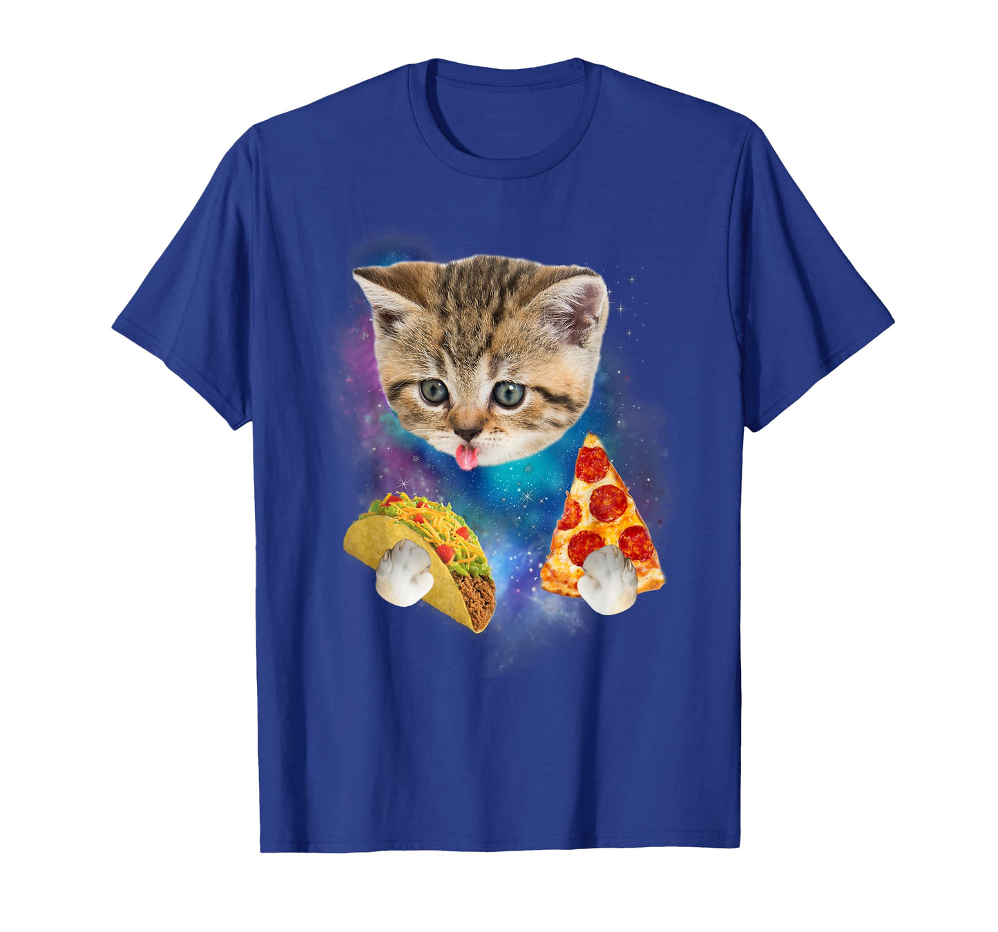 Funny Galaxy Taco Cat | Space Cat Eat Pizza and Taco T-Shirt