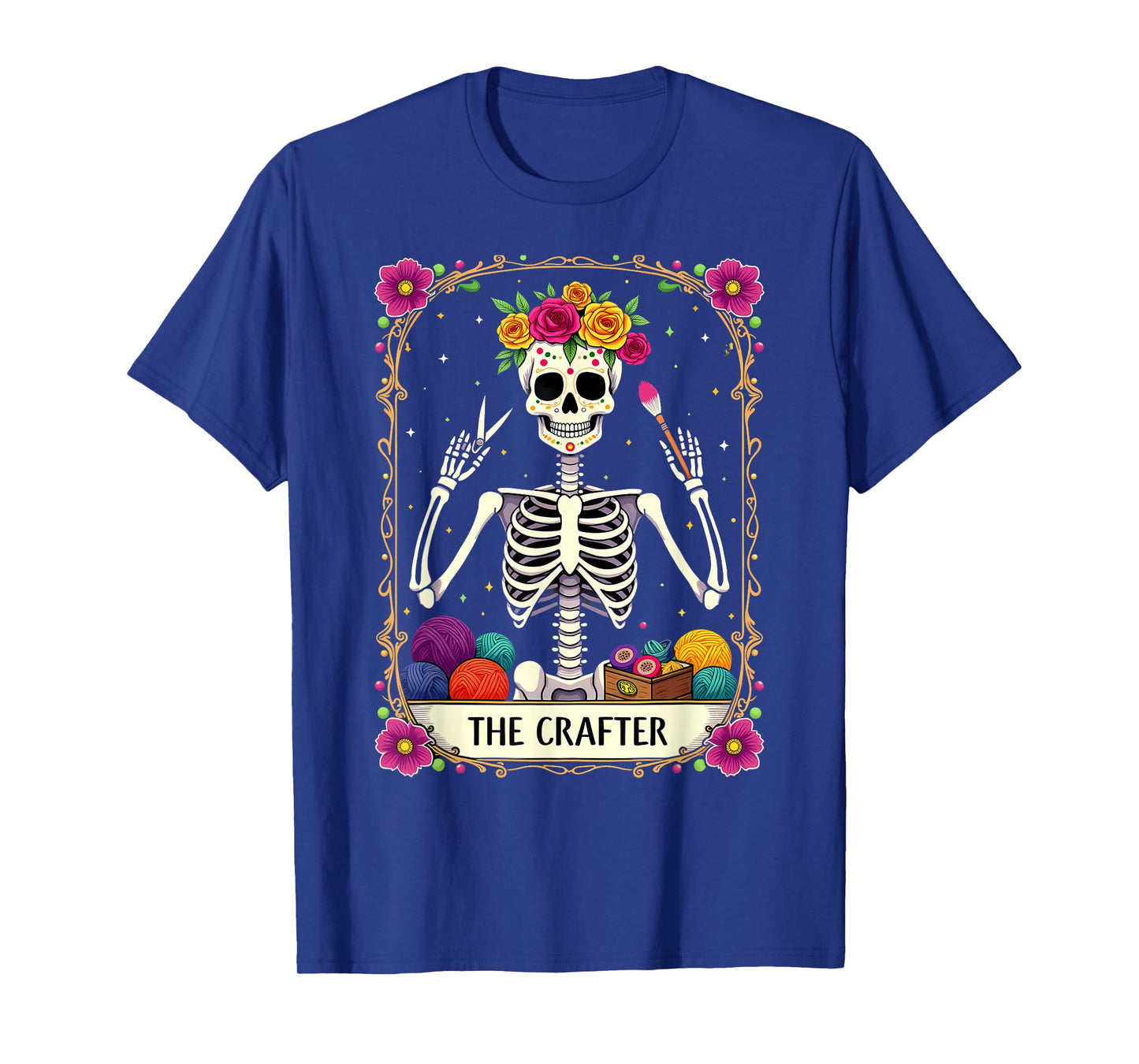 Gothic Tarot Card The Crafter Skeleton T-Shirt