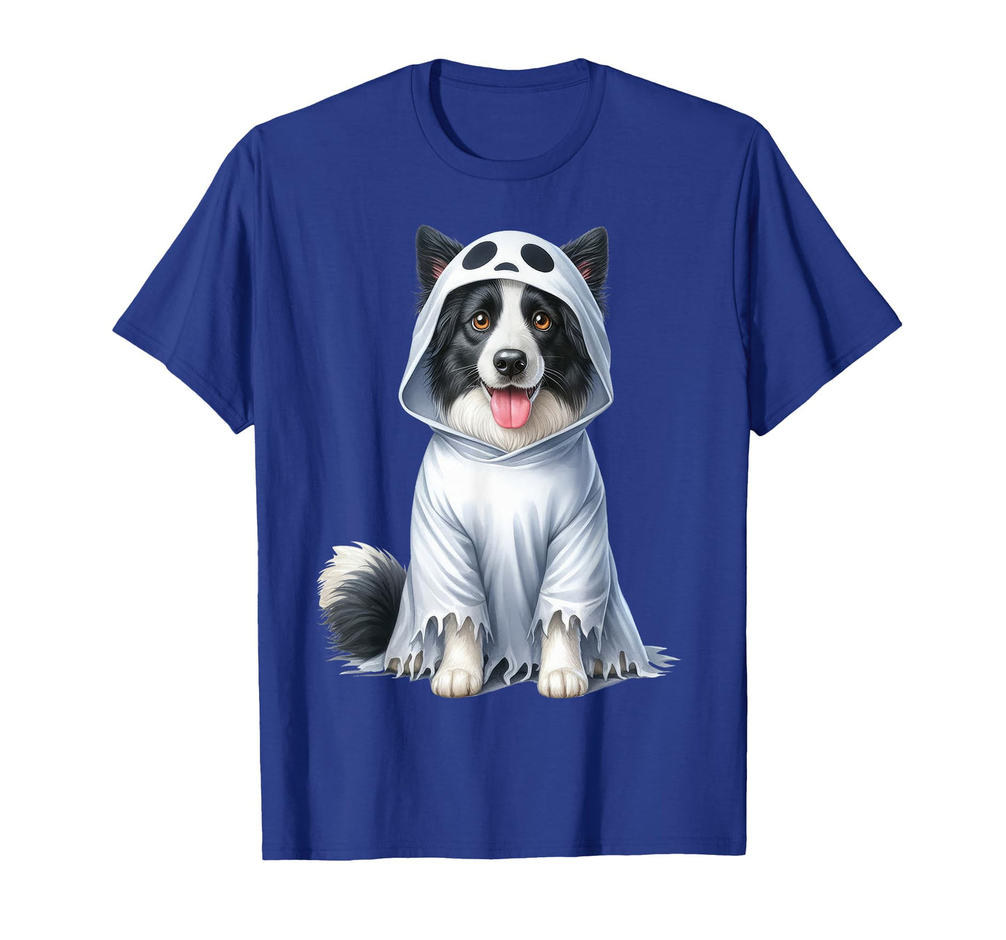 Funny Ghost Border Collie Dog Lover Halloween Costume Men Women T-Shirt