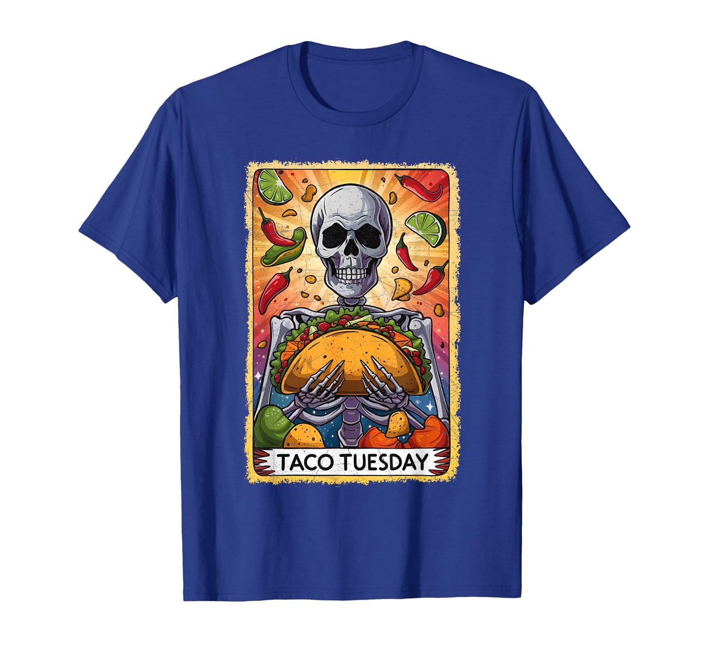 Tarot Taco Tuesday Skeleton Taco Lover Design T-Shirt