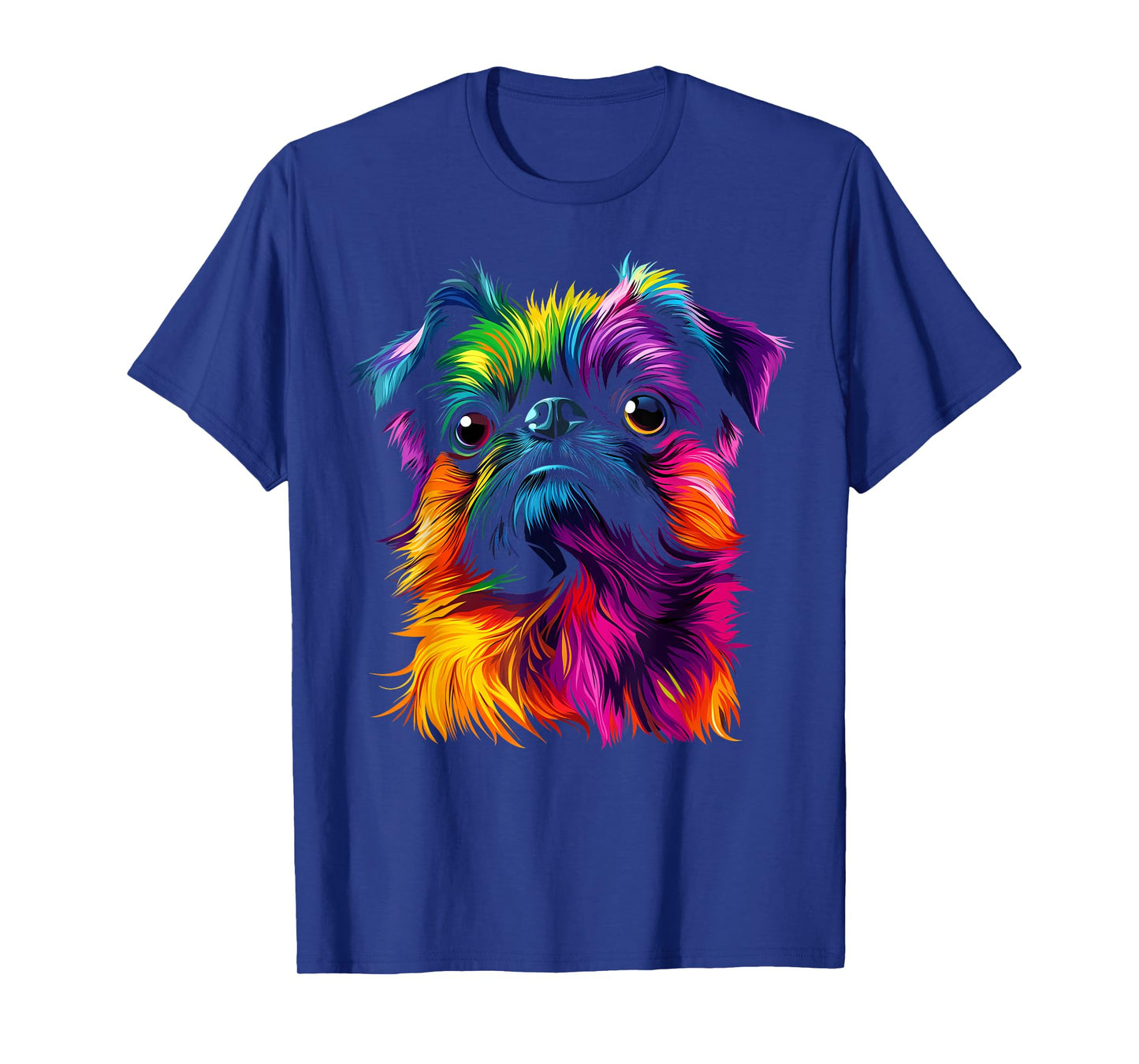Colorful Brussels Griffon Face Dog Lover Men Women Black T-Shirt