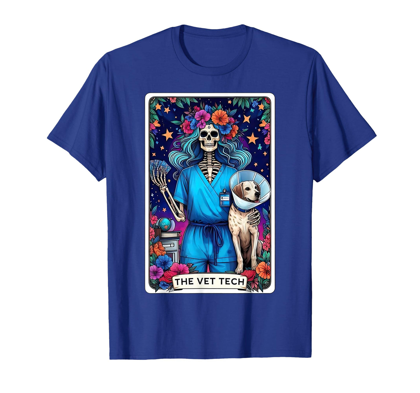 The Vet Tech Funny Tarot Card Black Unisex-Adults Classic Fit Short Sleeve T-Shirt