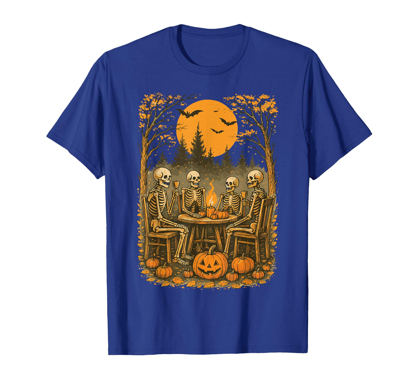 Vintage Ghost Gothic Skeleton Camping Halloween Men Women T-Shirt