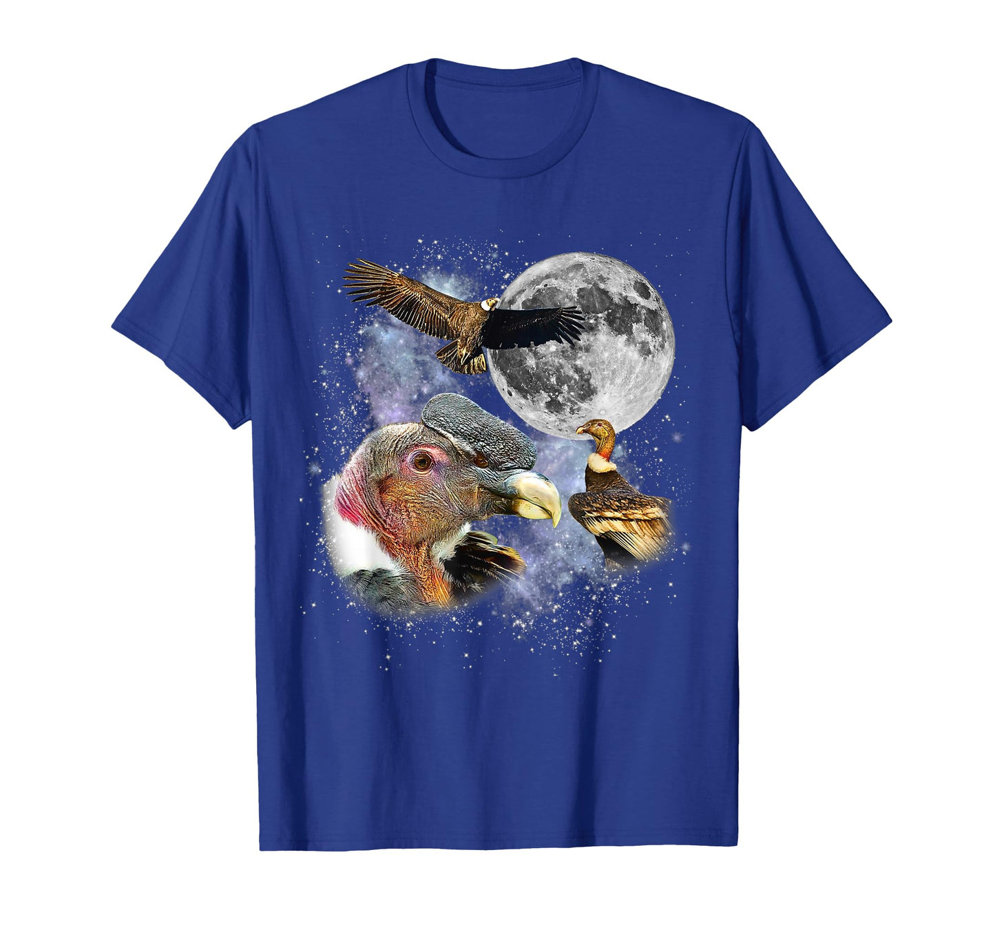 Three Andean Condor Moon Retro Graphic 90s Vintage T-Shirt