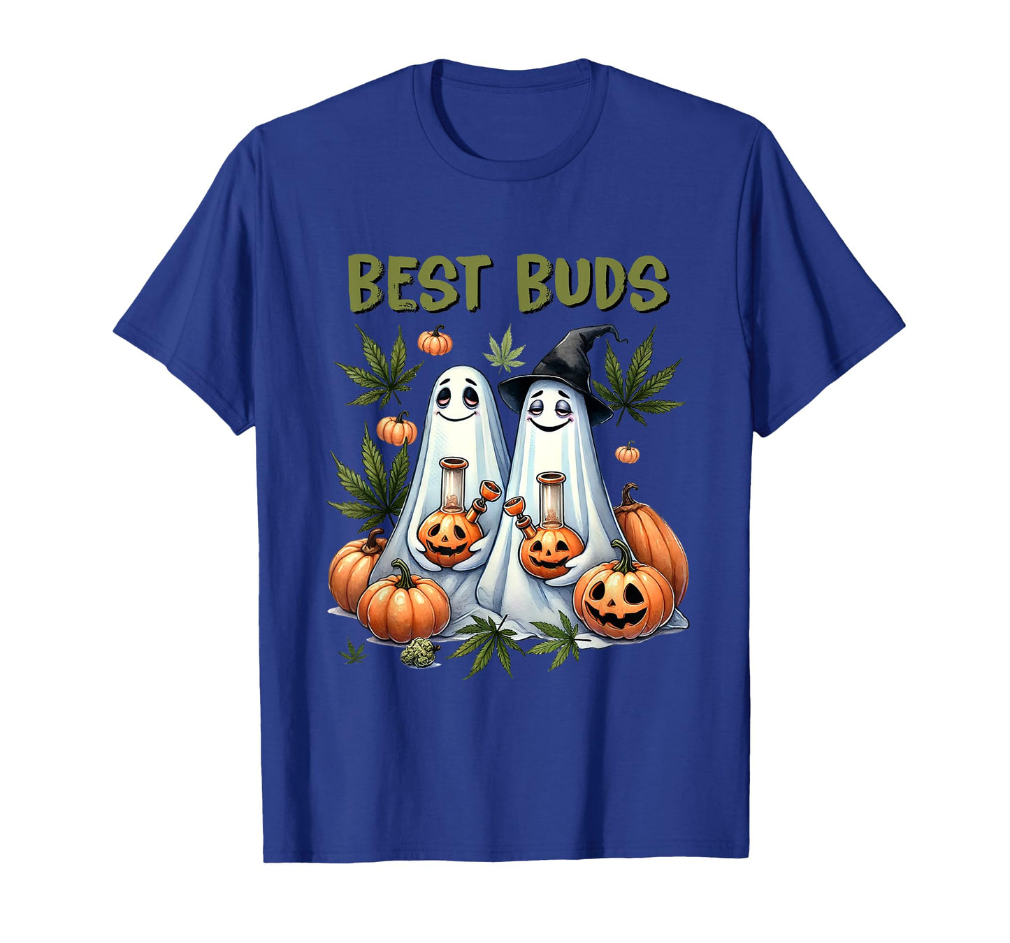 Marijuana Best Buds Ghost 420 Weed Cannabis Funny Halloween T-Shirt