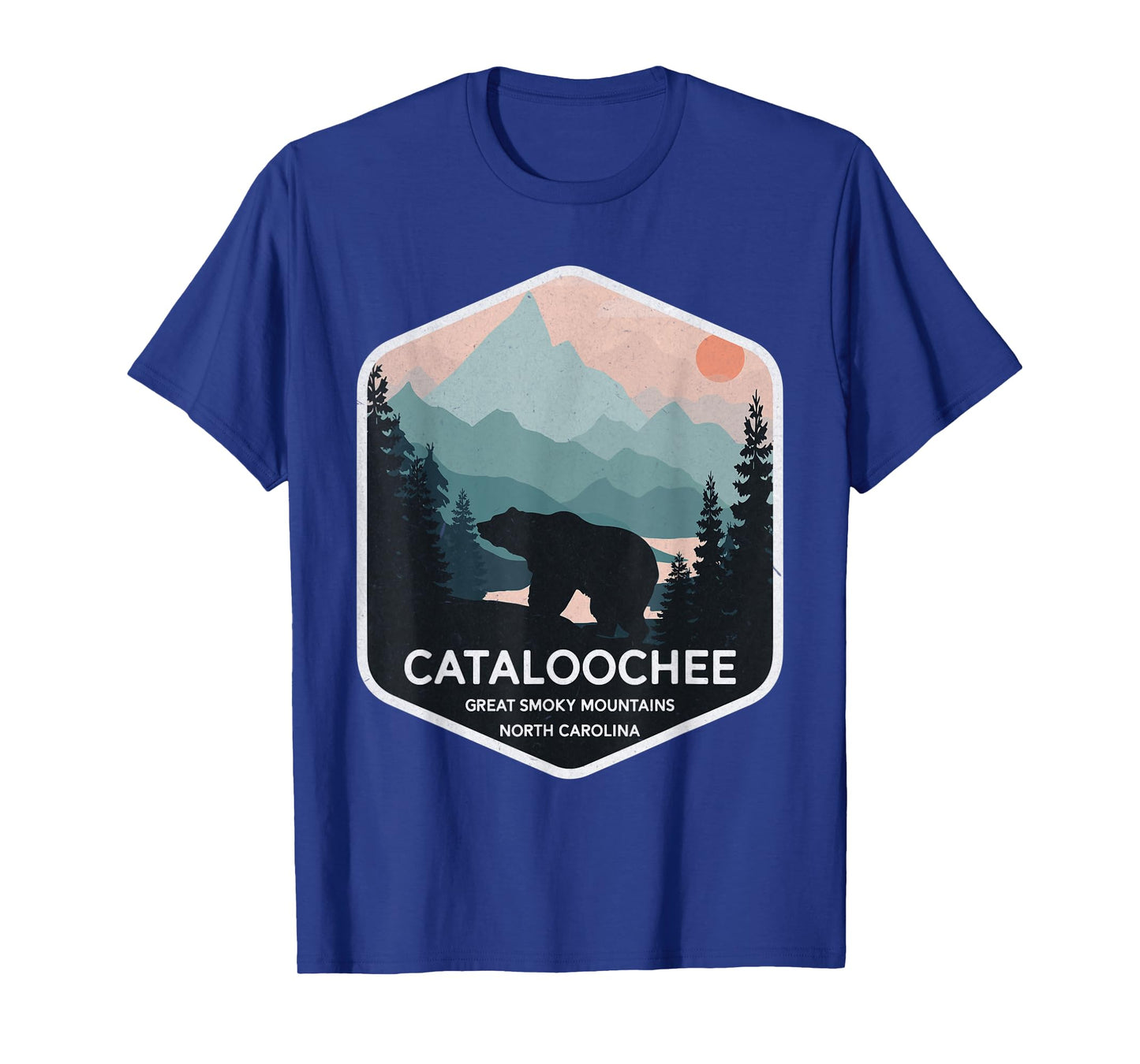 Cataloochee Great Smoky Mountains North Carolina Retro Bear T-Shirt