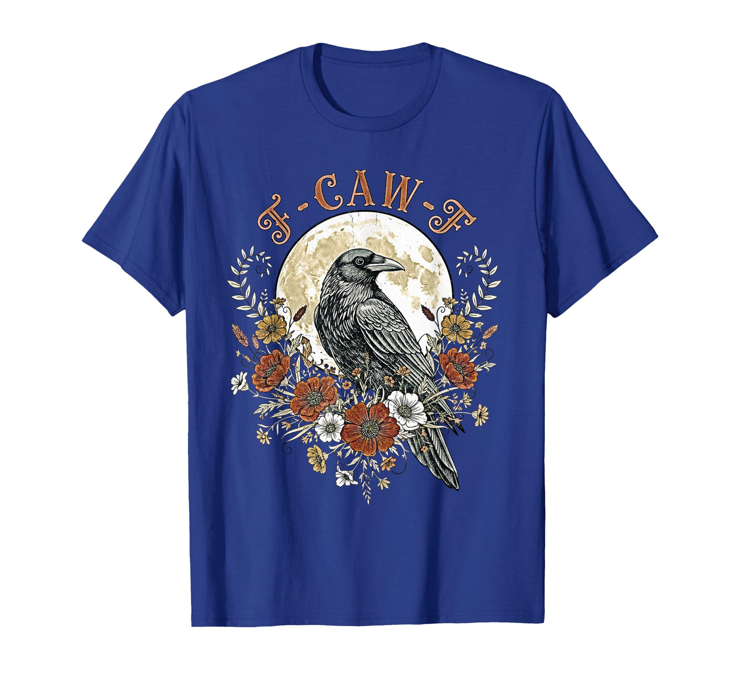 Funny Raven Crow Floral Moon Wildflower Black Bird Saying T-Shirt