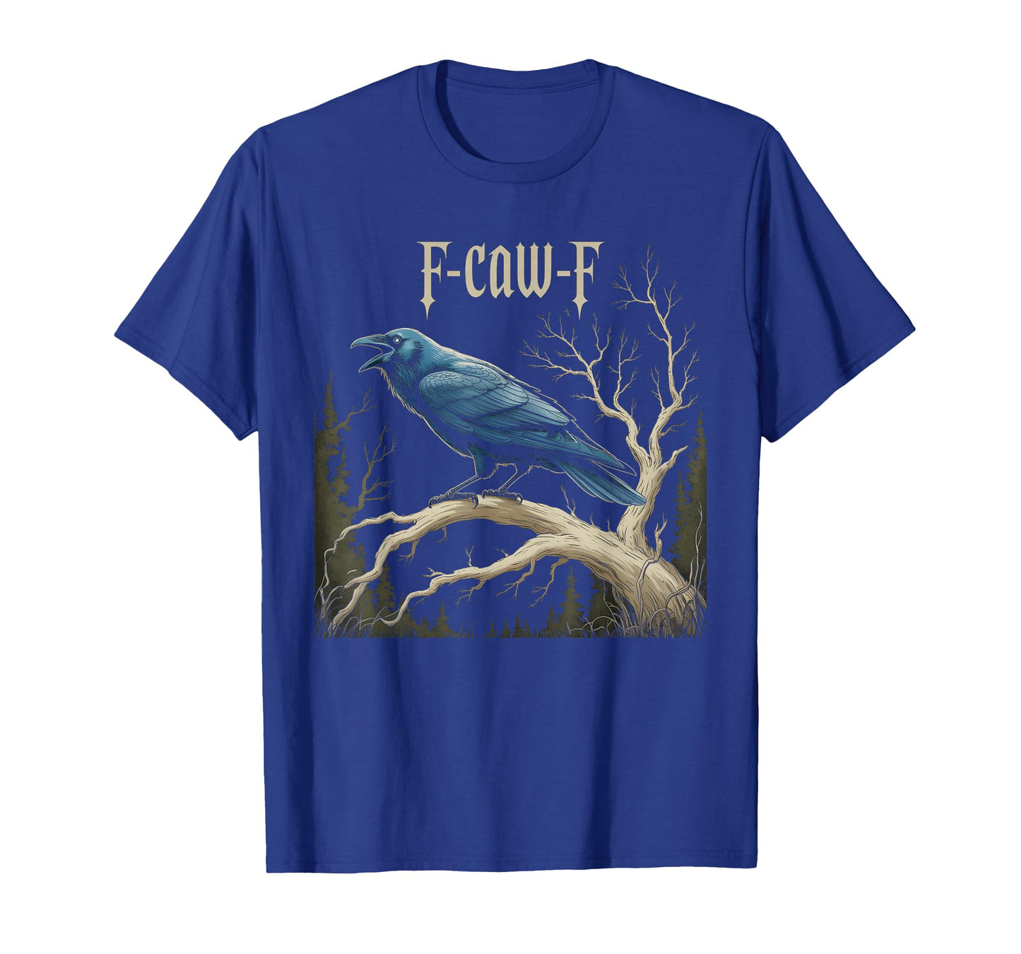 Black Crow, F-Caw-F Funny Black Bird Moon Gothic Adult Humor T-Shirt