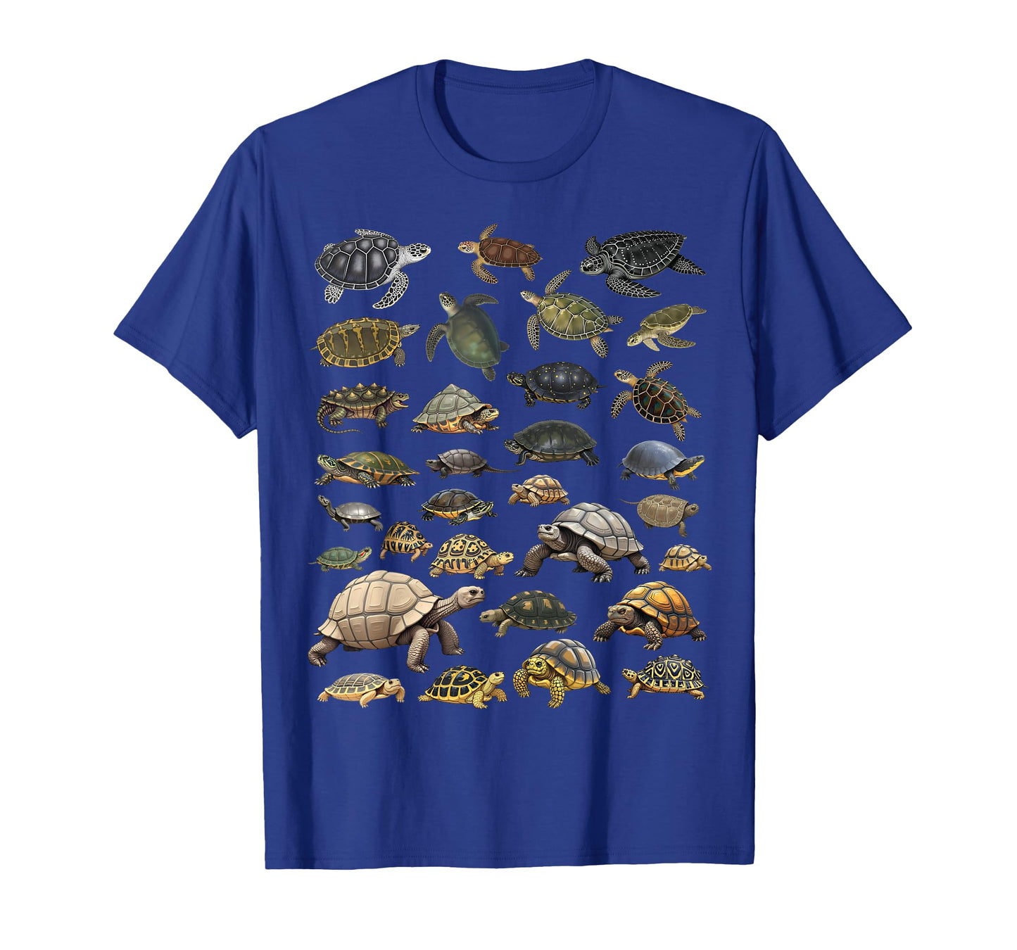 Types of Turtles Sea, Freshwater & Tortoises Species Char T-Shirt