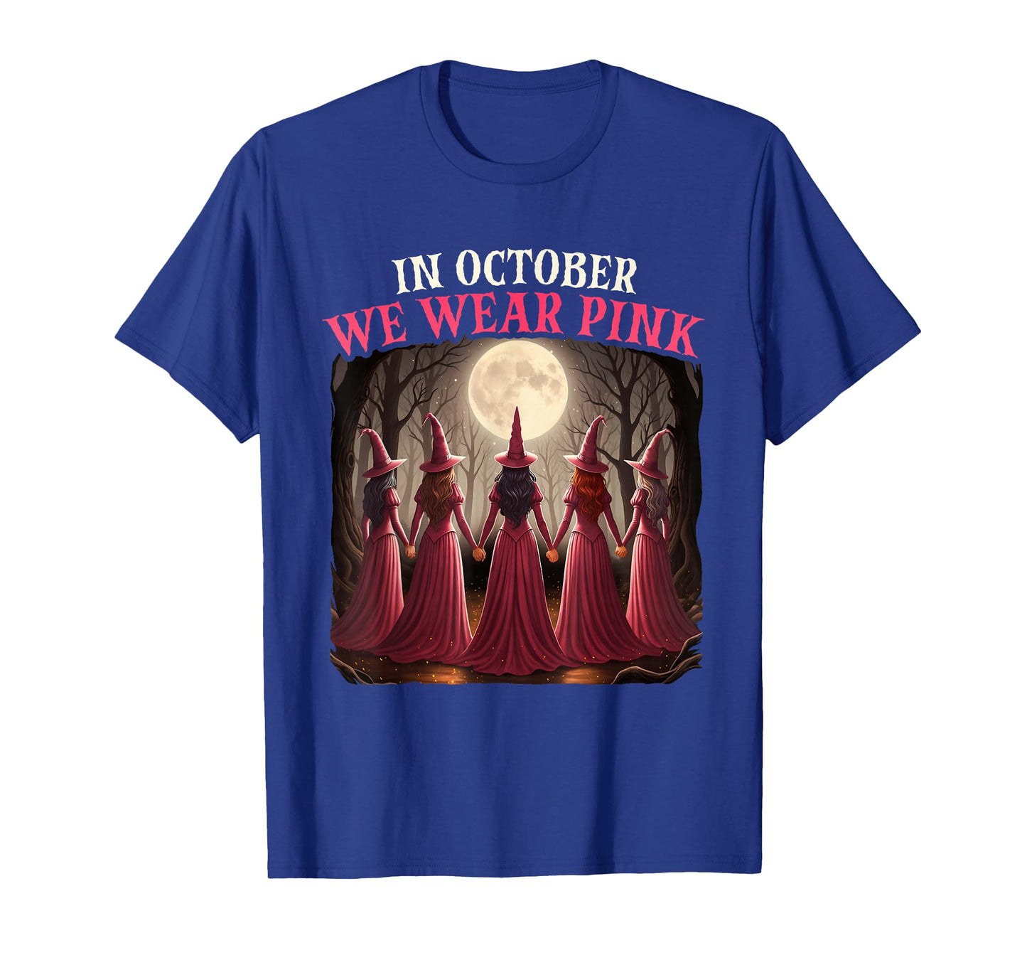 in October We Wear Pink - Halloween Breast Cancer Awerness T-Shirt