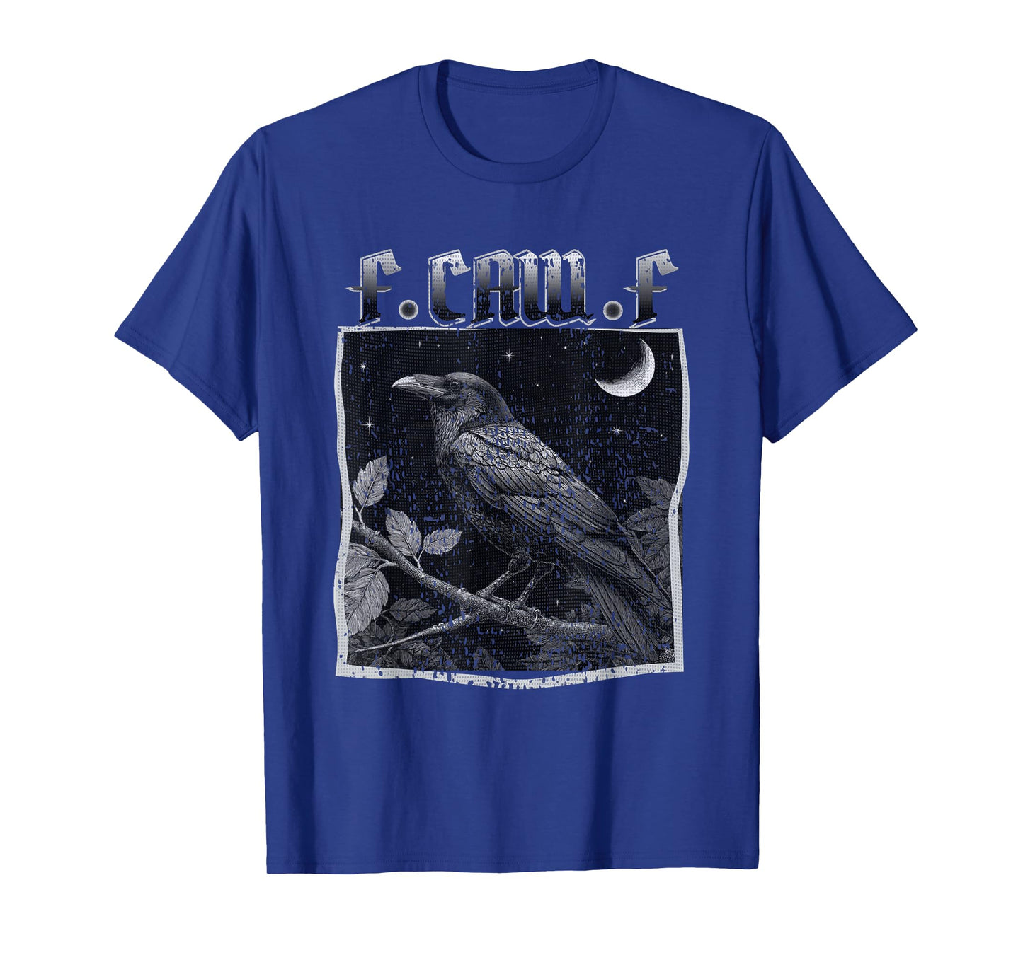 Black Retro Crow, F-Caw-F Funny T-Shirt
