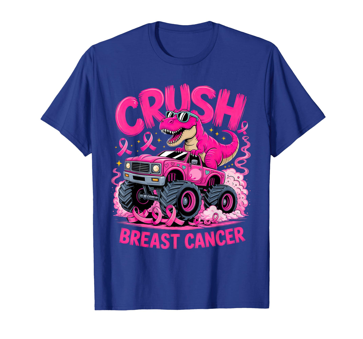 Crush Breast Cancer with t-rex Breast Cancer Awareness T-Shirt