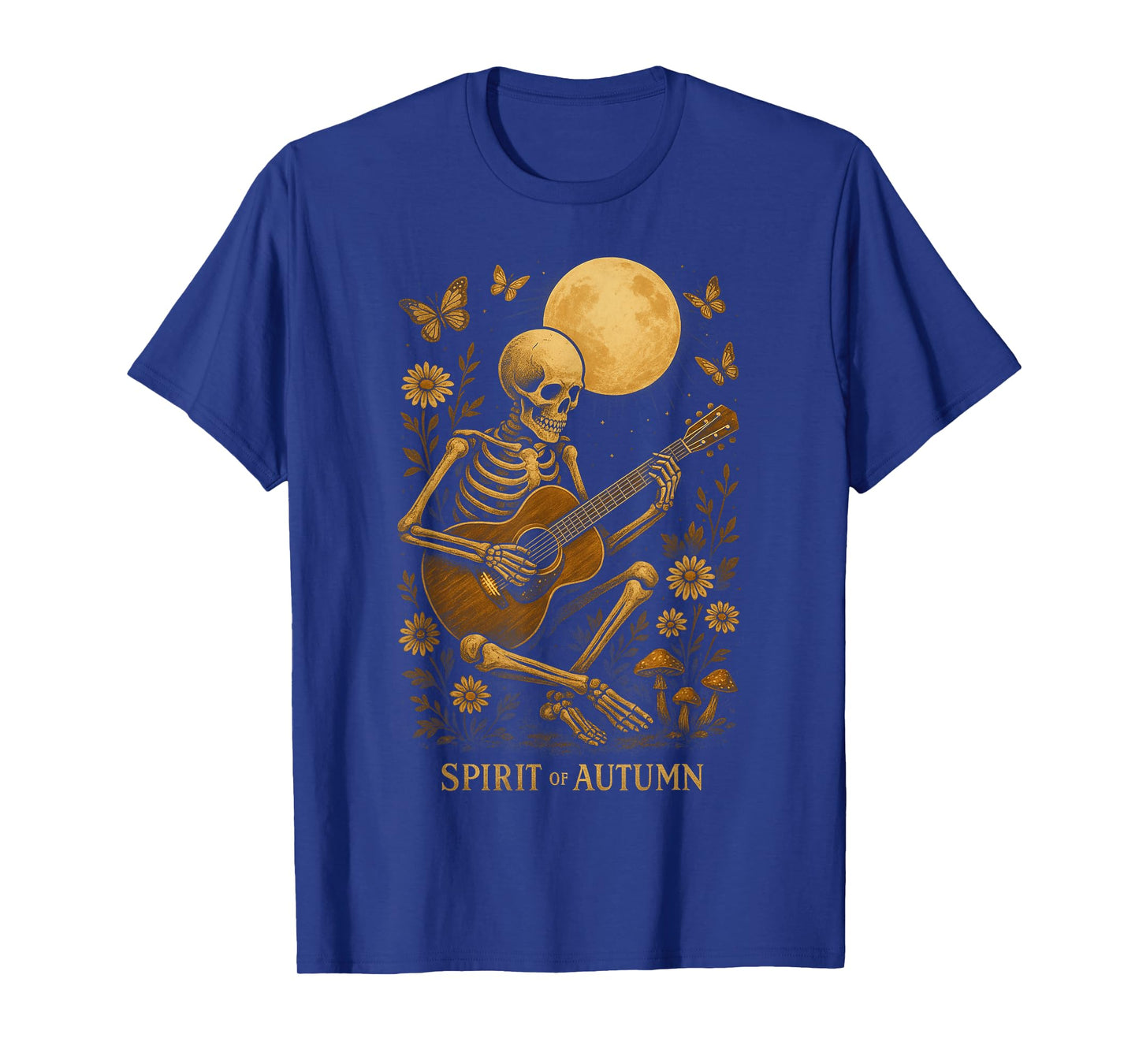 Spirit of Autumn Skeleton Spooky Fall Vibes Art T-Shirt