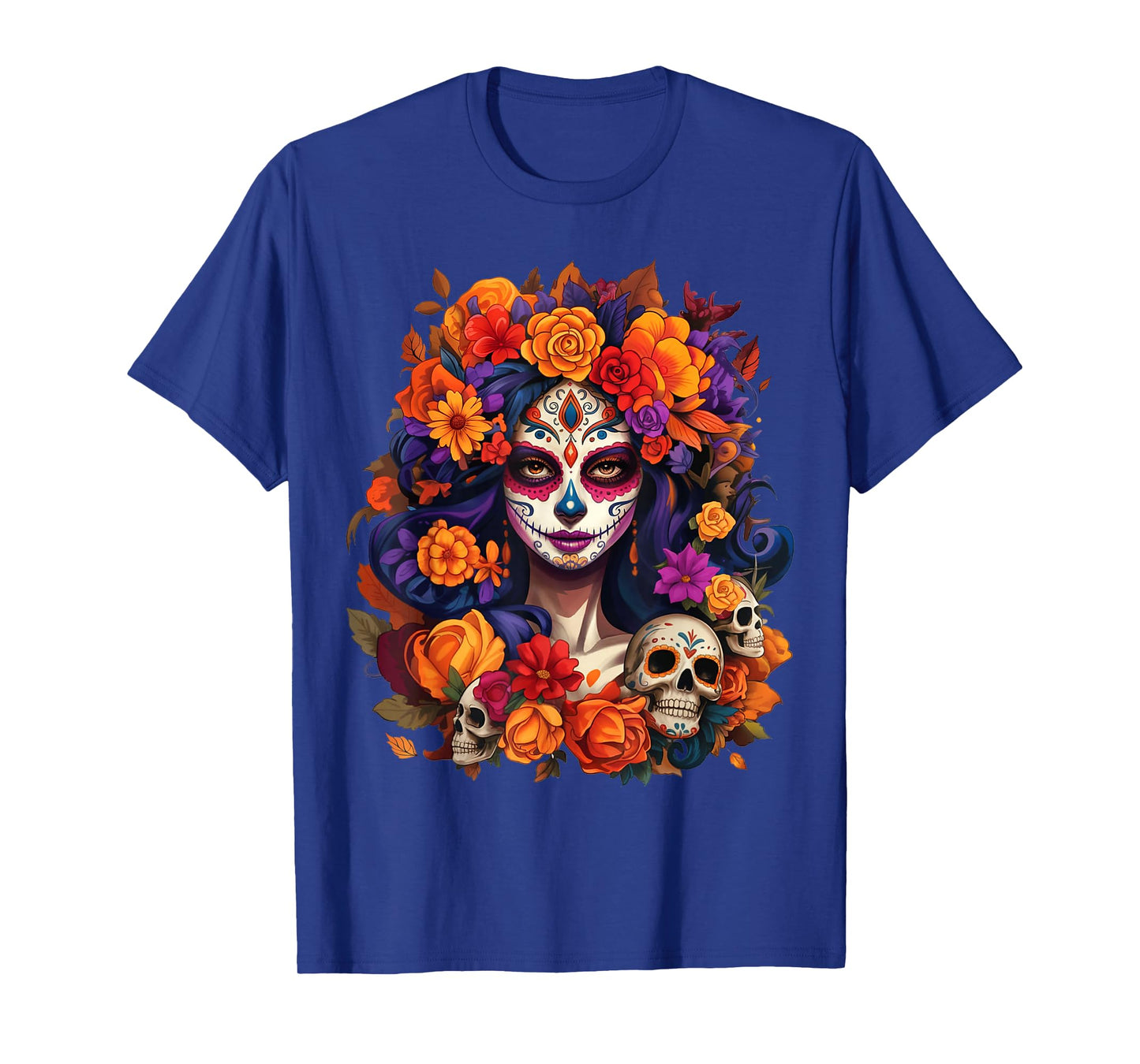 De Los Muertos La Catrina Day of The Dead Sugar Skull Women T-Shirt