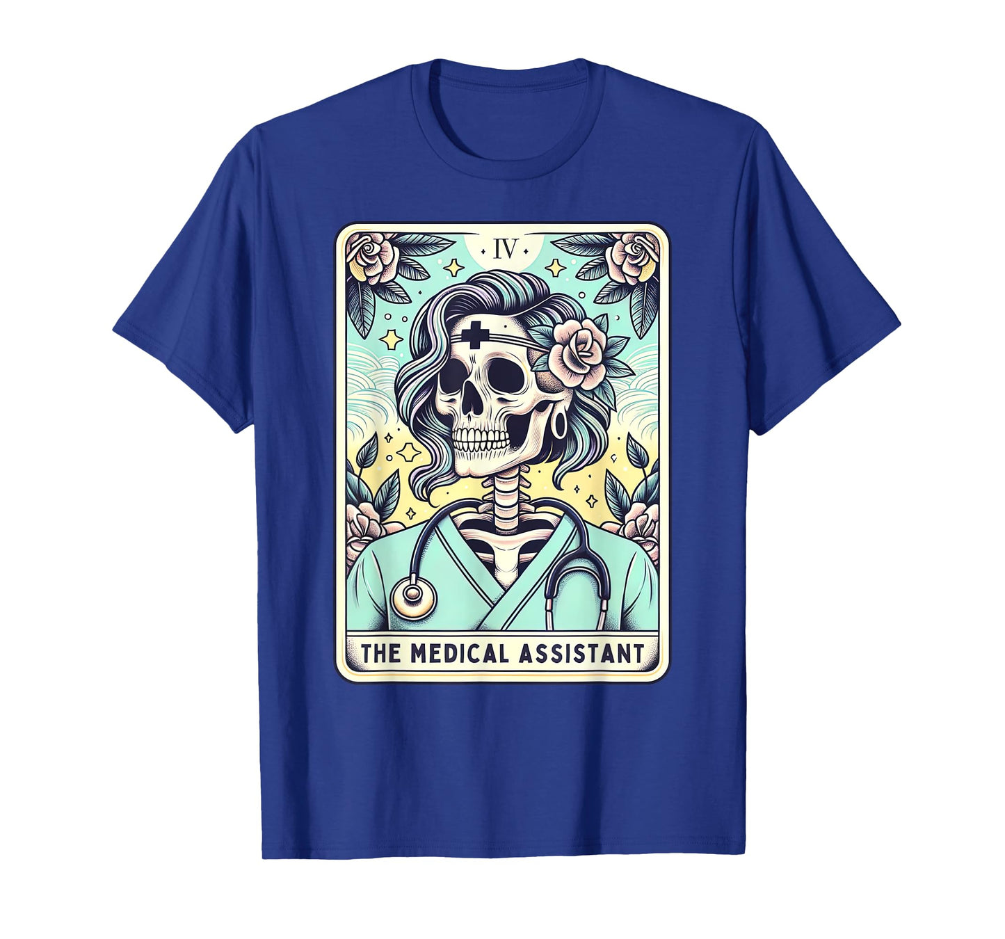 Retro Medical Assistant Tarot Card Skeleton CMA Nurse Witch T-Shirt