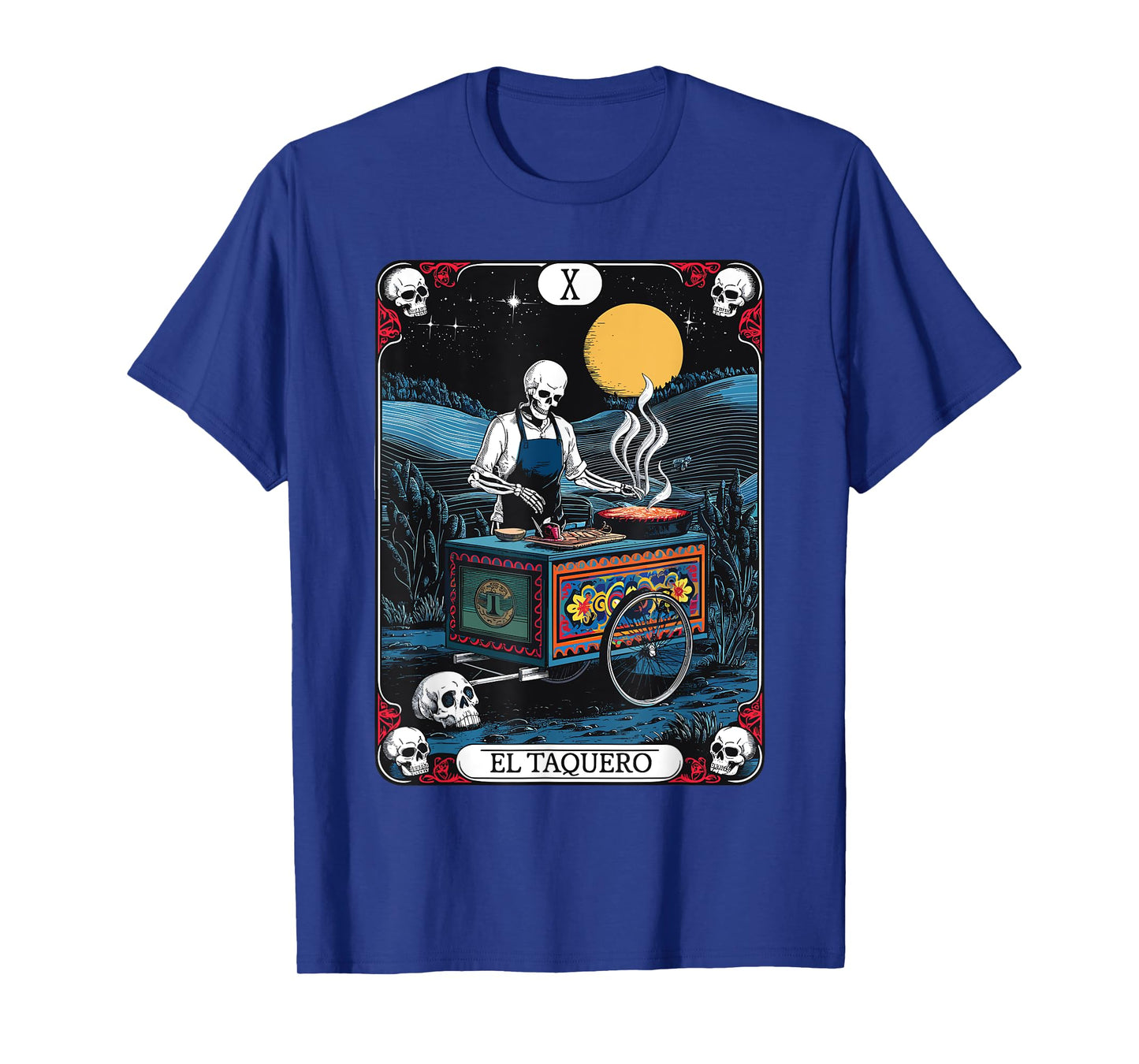 Gothic Tarot El Taquero Skeleton Taco Chef T-Shirt