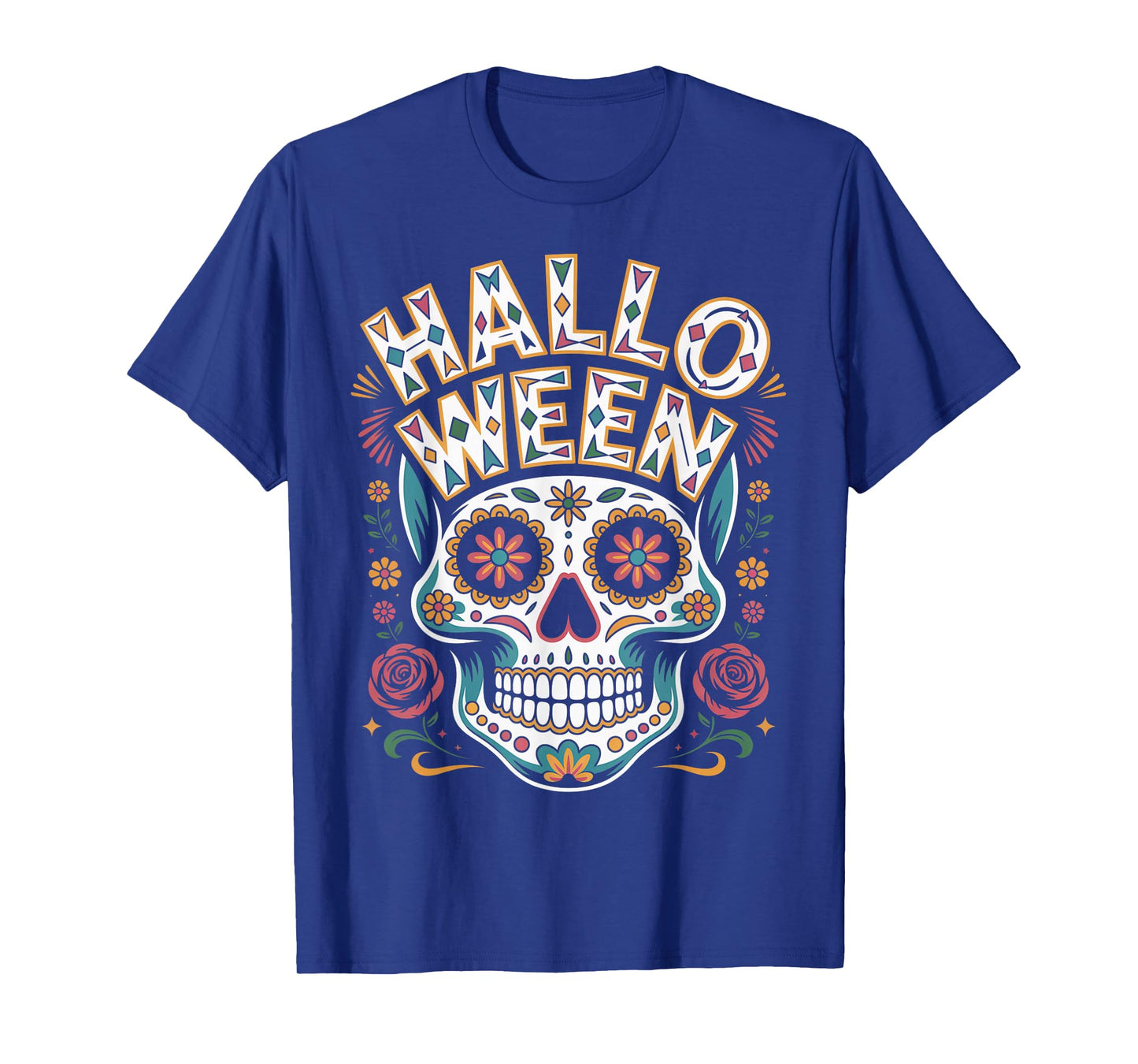 Spooky Mexican Sugar Skull Halloween Shirt Scary Design T-Shirt