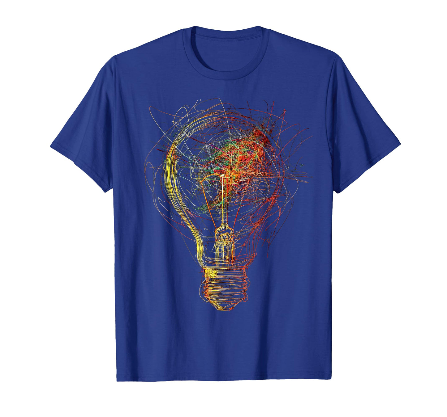 Light Bulb Abstract Drawing Colorful Art Graphic T-Shirt