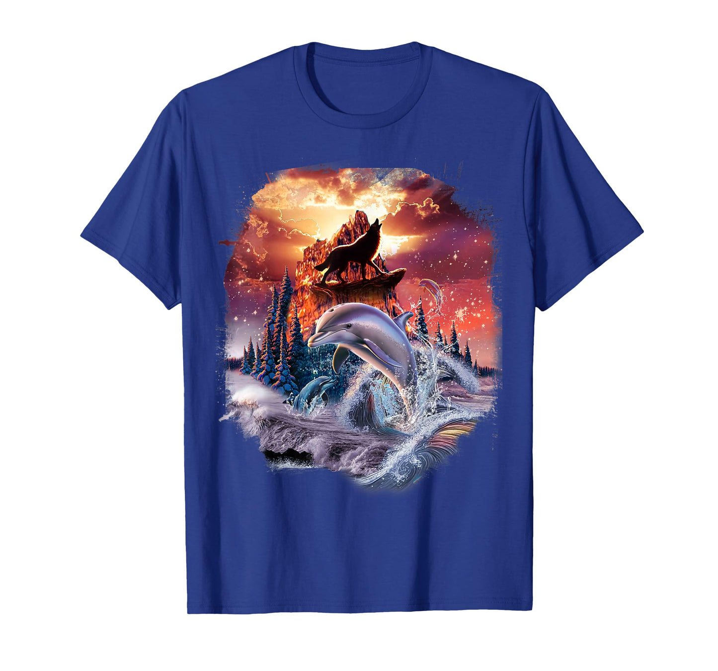 Wolf and Dolphin, Wolves and Dolphins, Beach Mountain T-Shirt