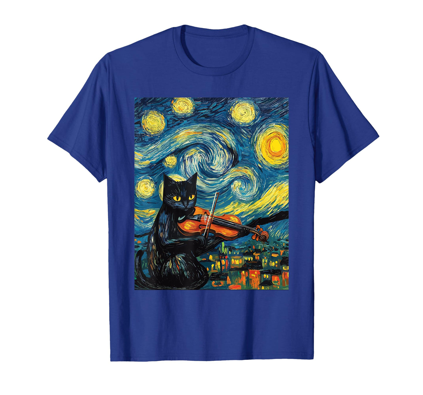 Funny Violin Viola Cat T-Shirt for Men Women Kids