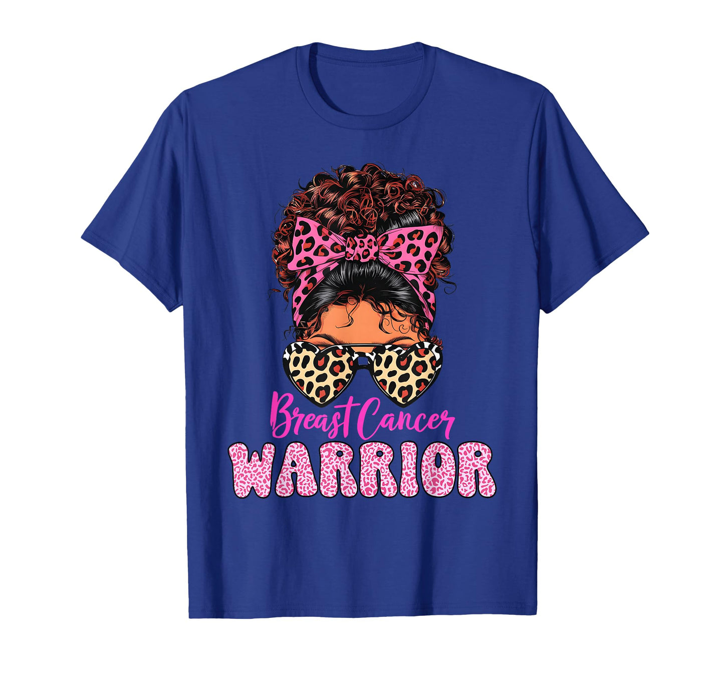Leopard Sunglass Pink Bow Breast Cancer Awareness Warrior T-Shirt