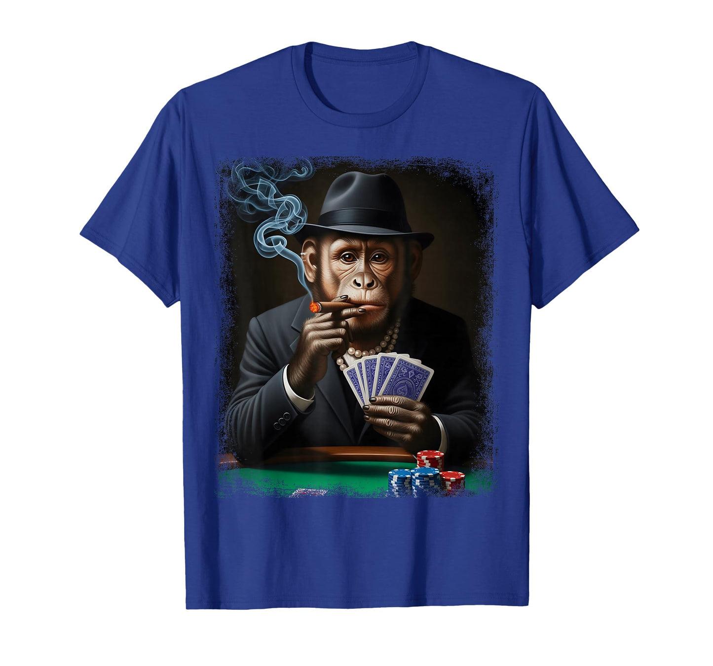 Gambling Casino Cool Monkey in Suit Funny Poker Animal T-Shirt