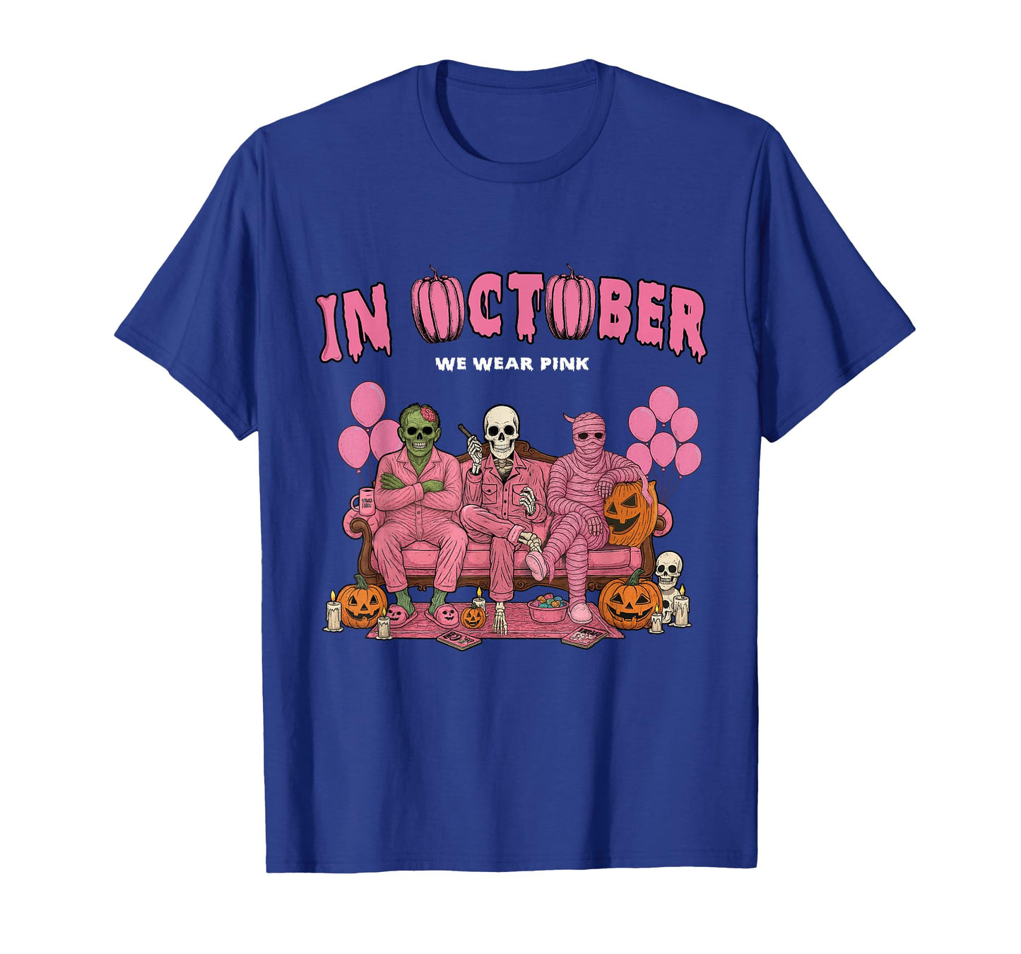 Horror Characters Halloween Funny Skeleton Slasher Couch T-Shirt