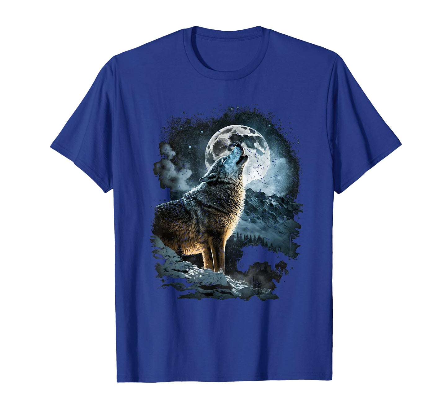 Wolf Howling to the Moon Graphic T-Shirt