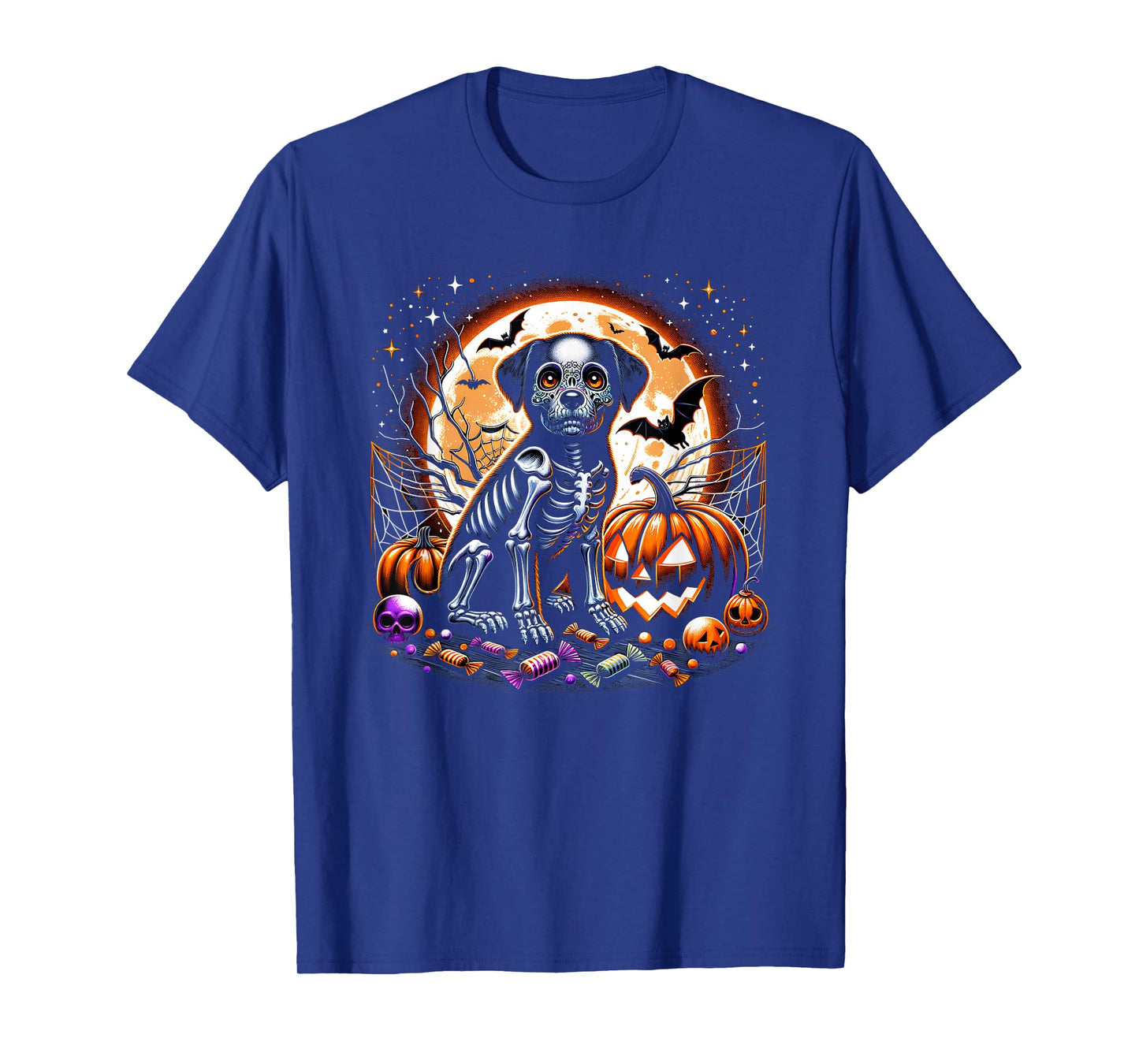 Halloween Dog Skeleton Lazy Costume T-Shirt