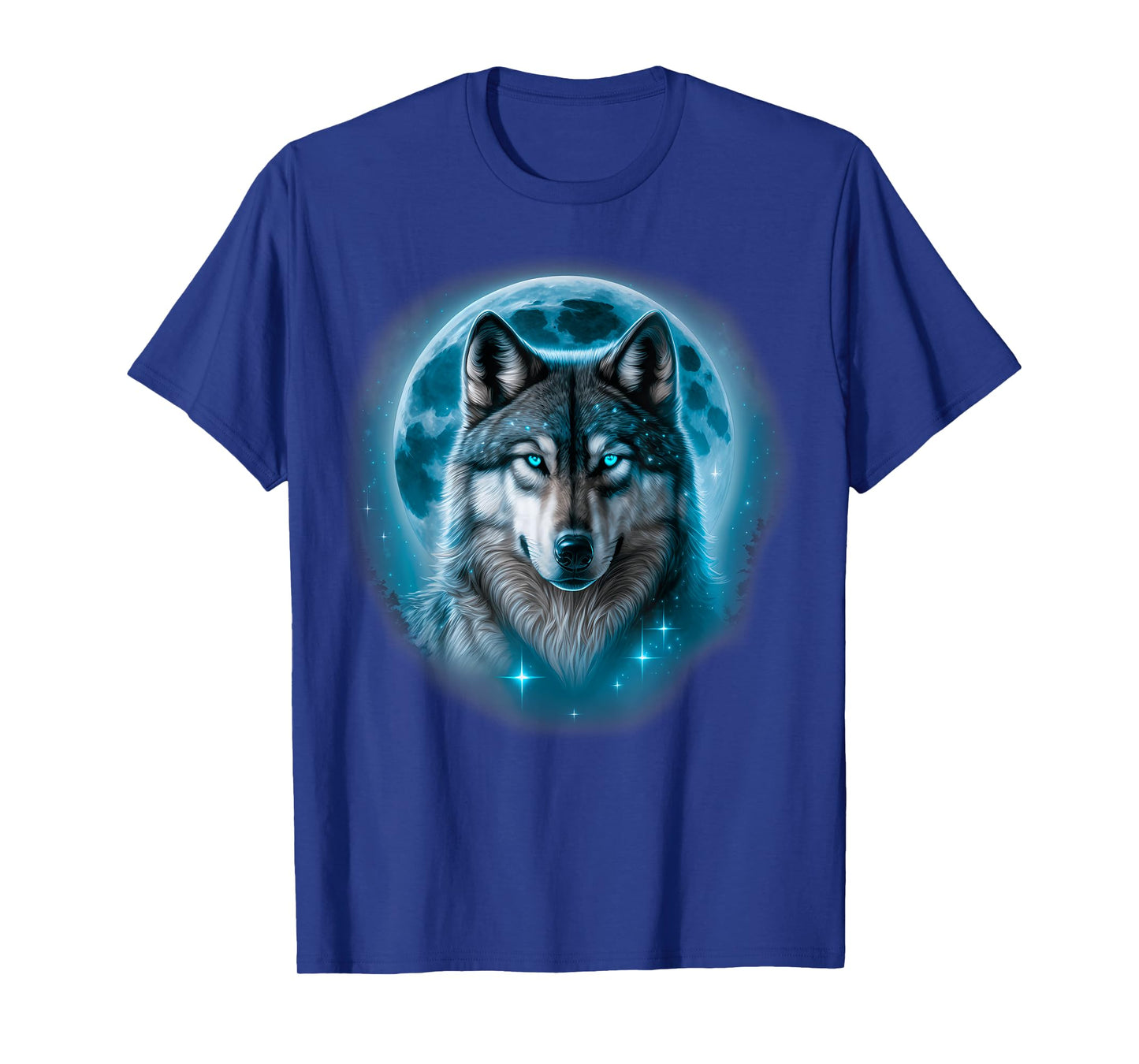 Wolf Moonlight Forest Sky Full Of Stars Wolf Lovers T-Shirt