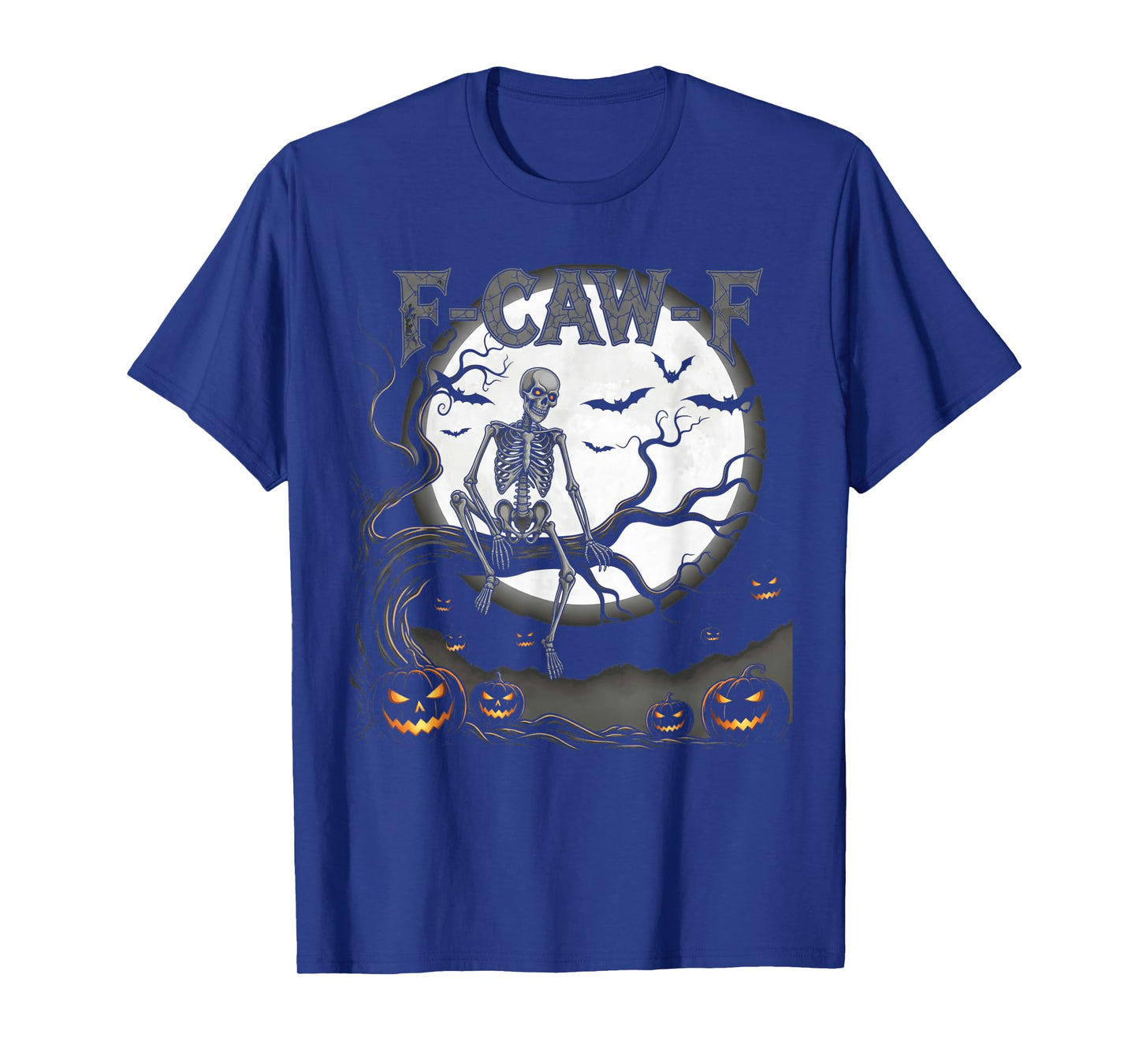 F-Caw-F Skeleton Funny Gothic Halloween Vintage Humor Retro T-Shirt