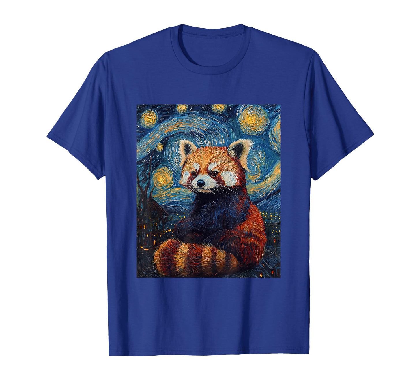 Cute Red Panda Bear - Van Gogh Style - Starry Night Graphic T-Shirt